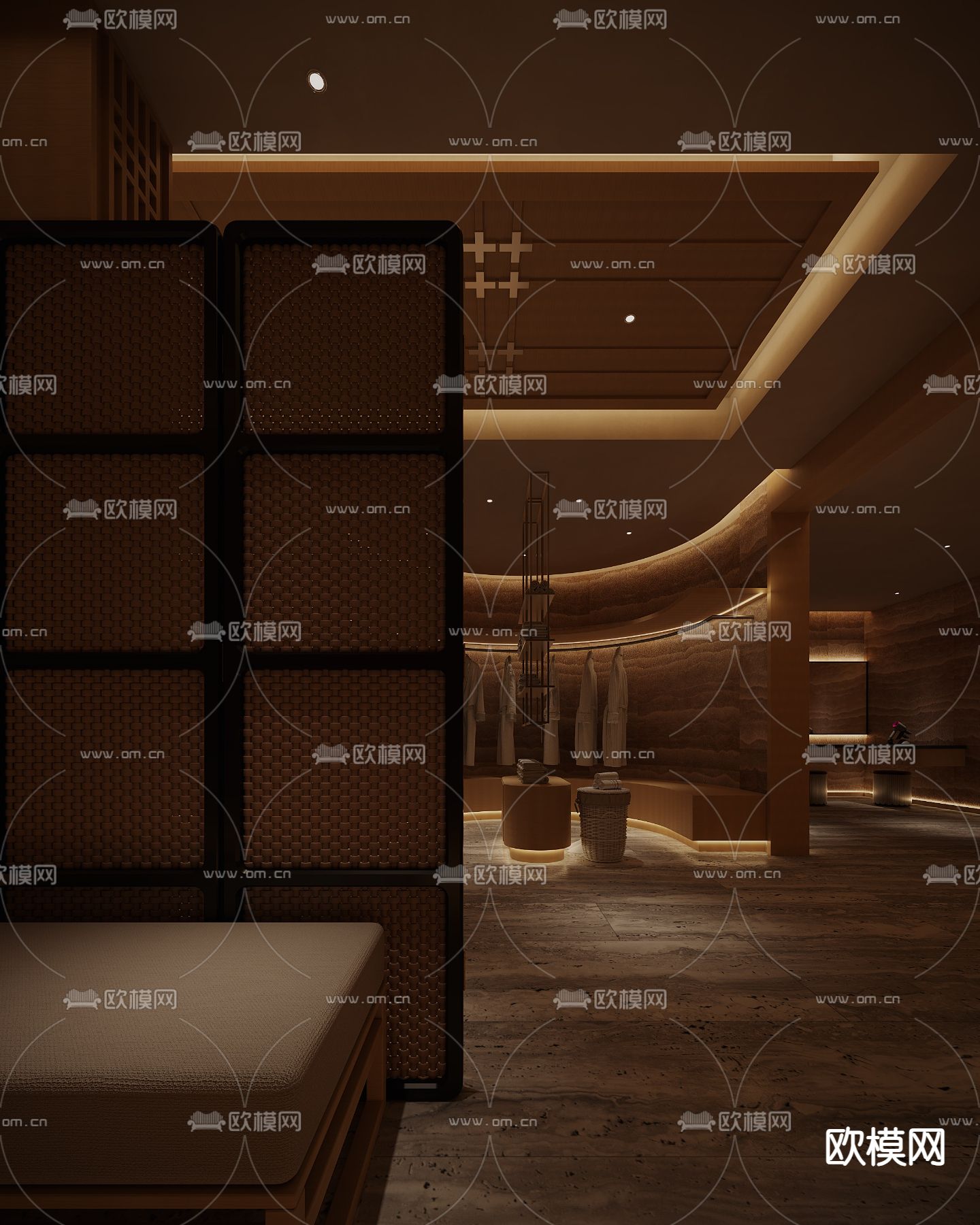 洗浴更衣室 温泉酒店3d模型下载（渲染图2）