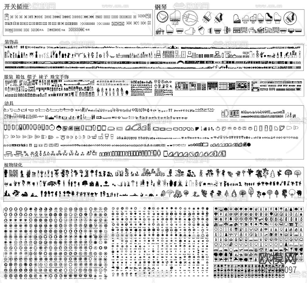 室内装修设计师素材cad图库下载（渲染图6）