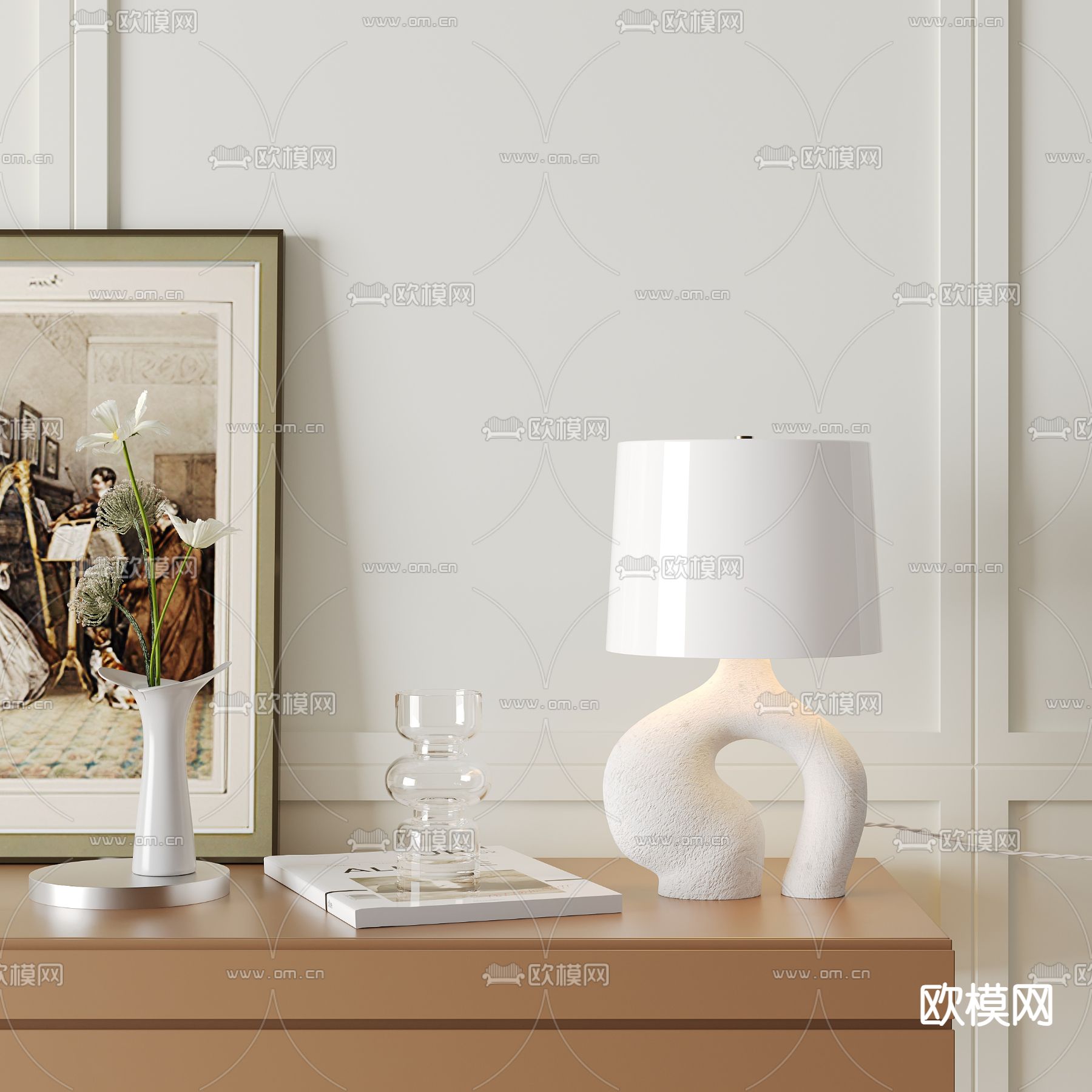 饰品摆件 书籍 花瓶su模型下载（渲染图1）