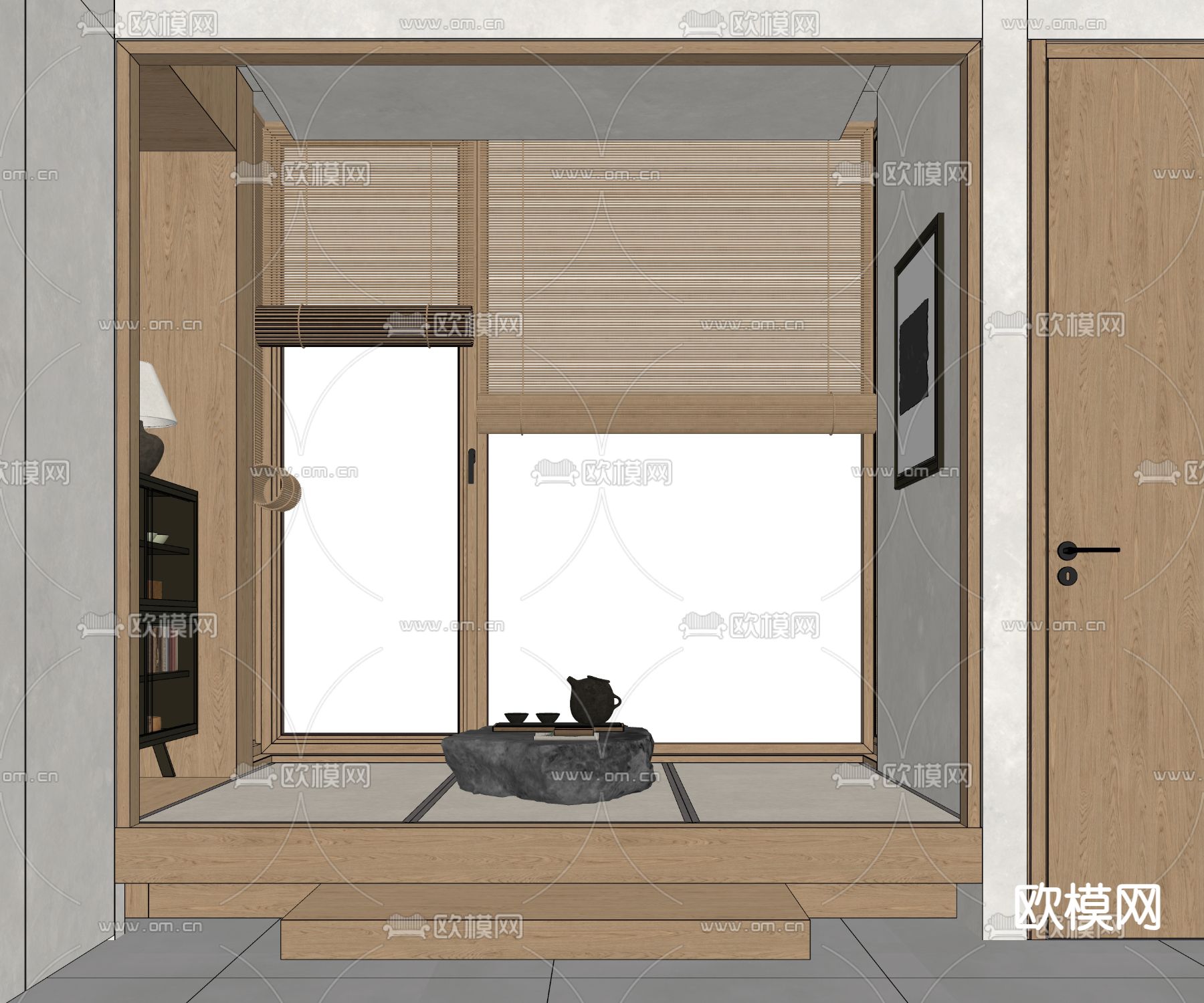日式榻榻米茶室su模型下载（渲染图2）