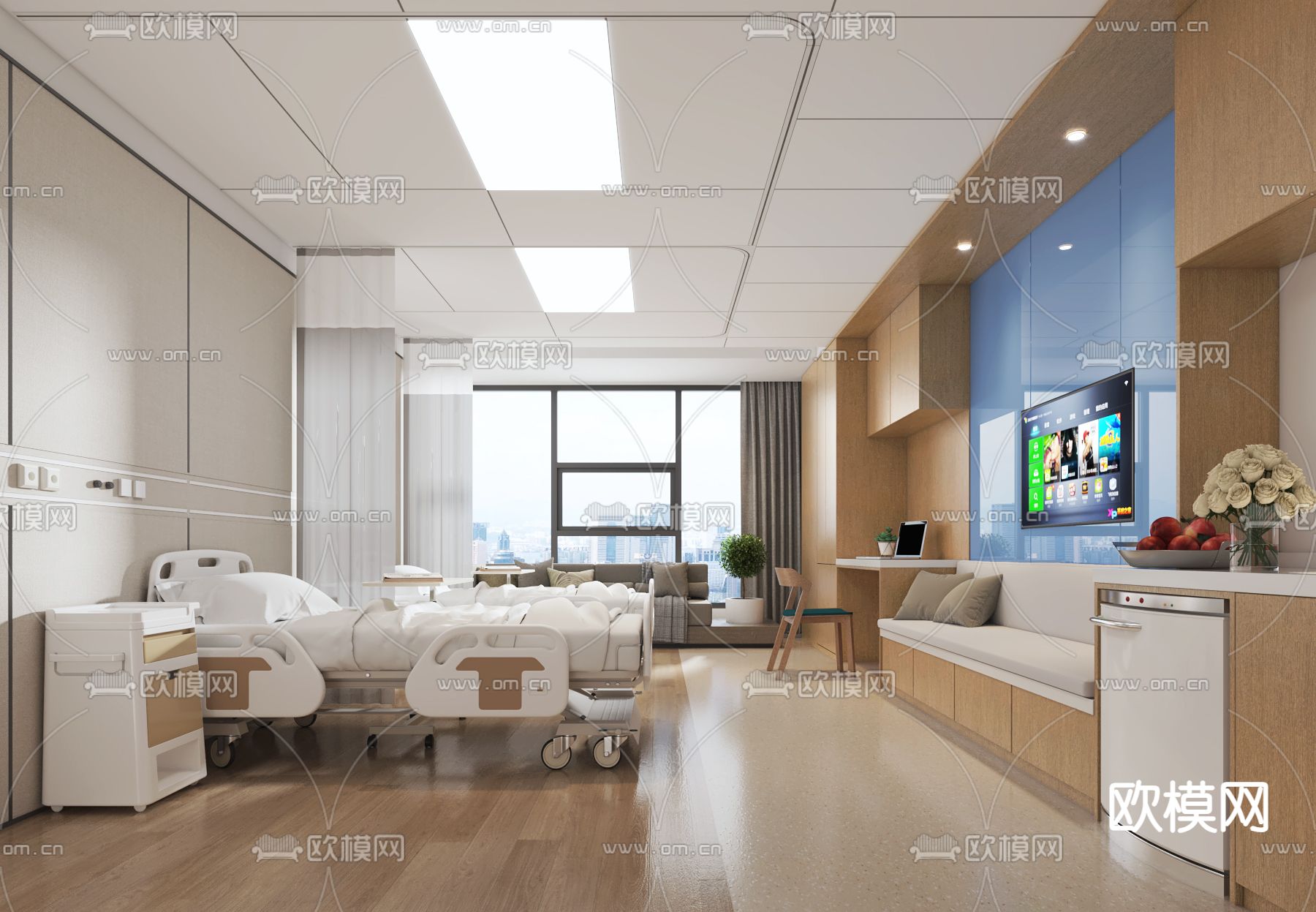 医院病房 护理房3d模型下载