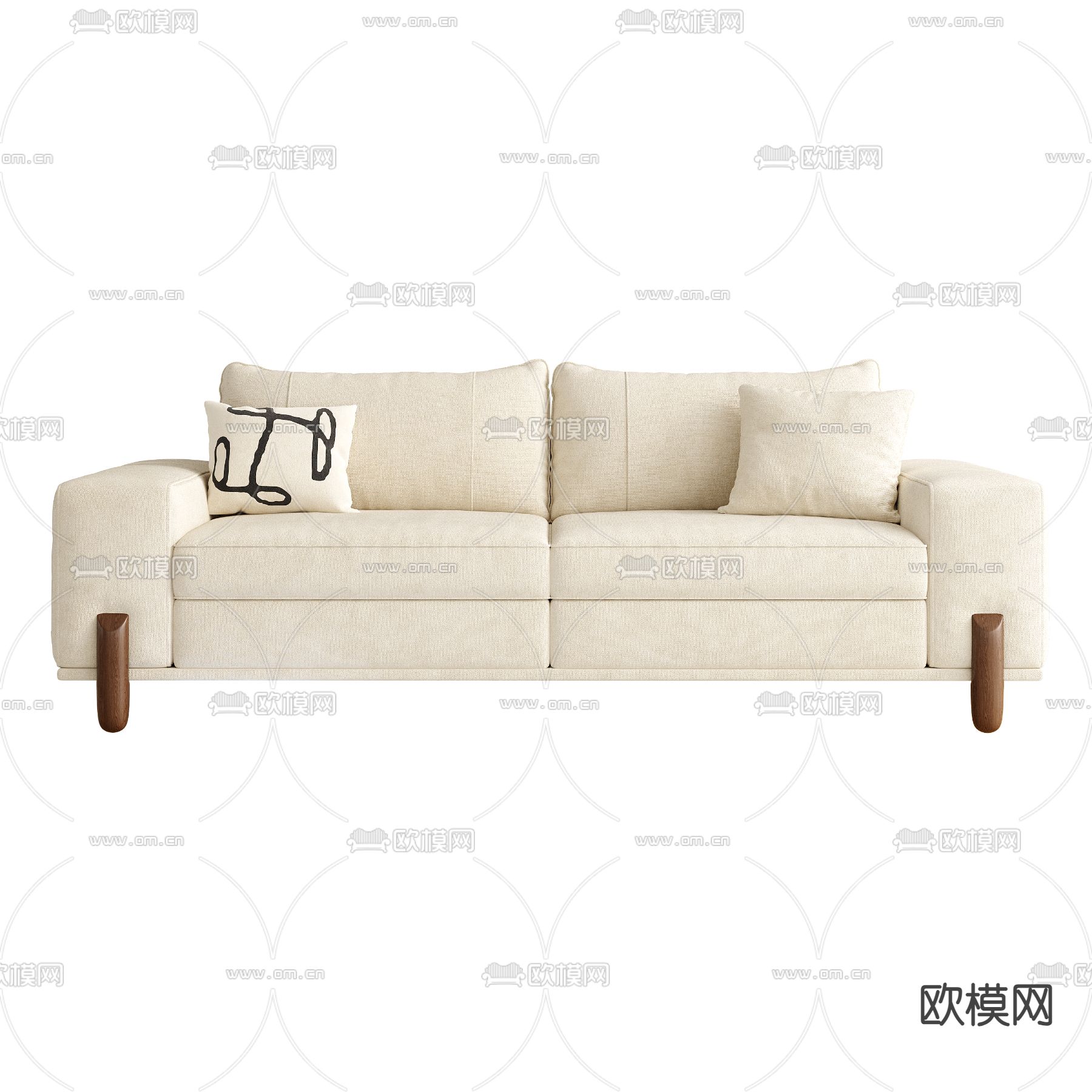 双人沙发 软体沙发3d模型下载（渲染图3）