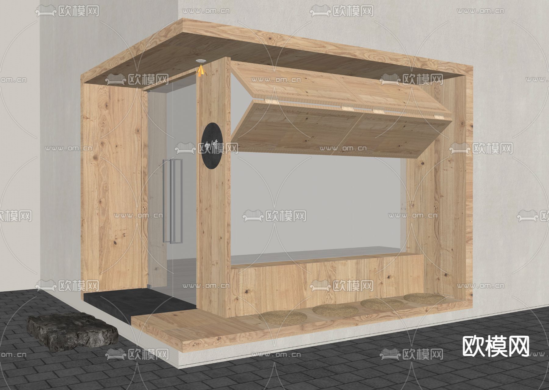 日料店门头su模型下载（渲染图2）