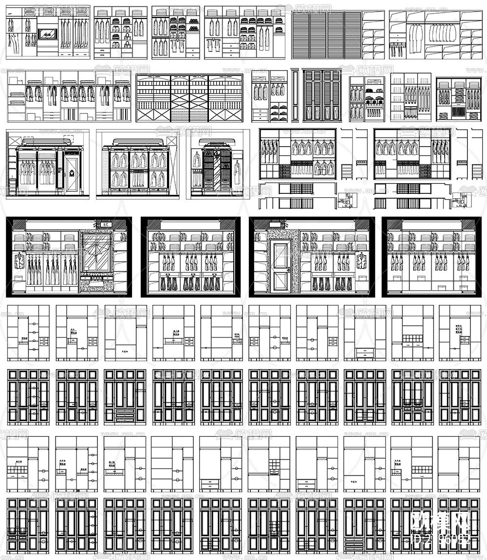 衣柜室内设计cad图库下载（渲染图6）