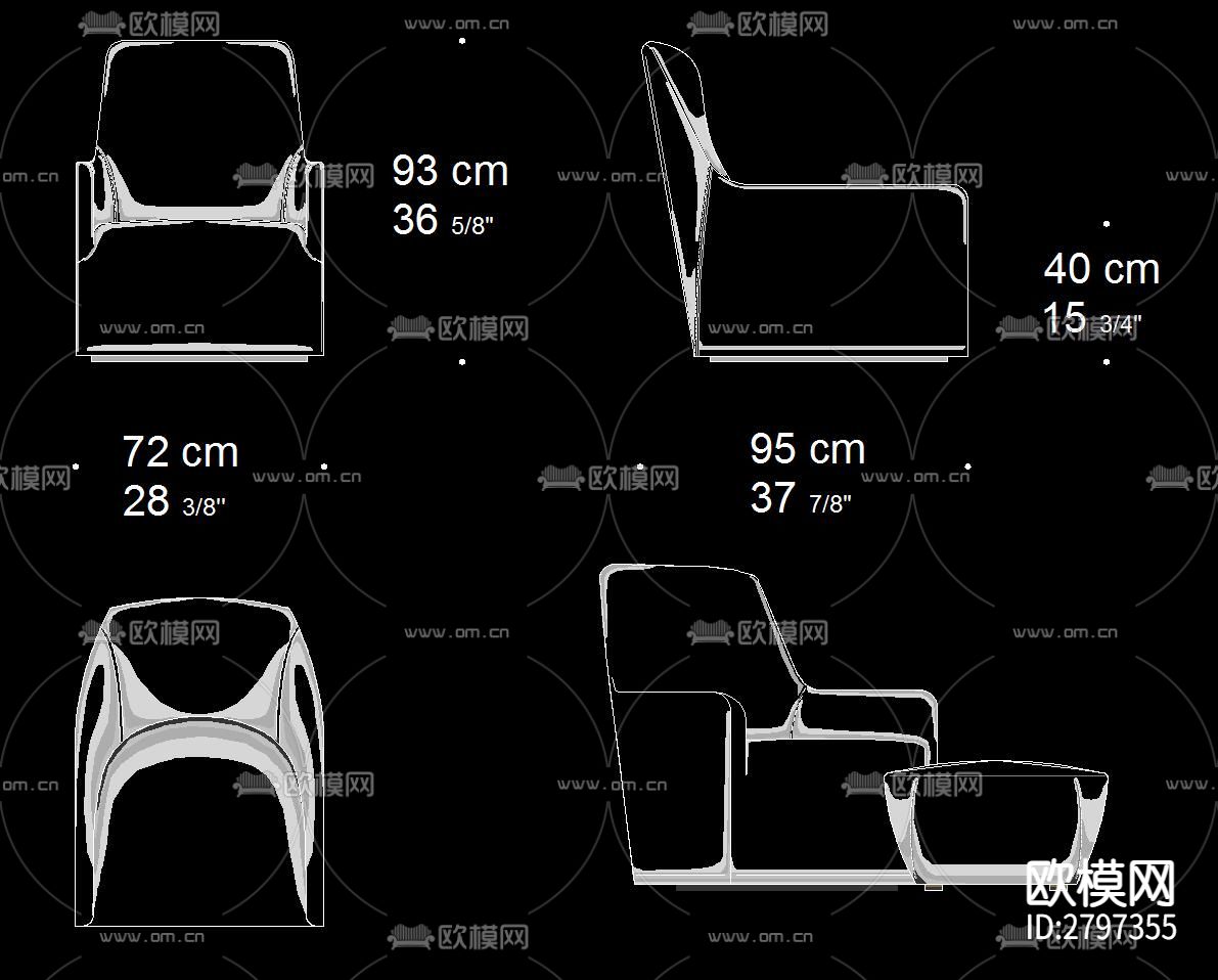 家具三视cad大样图下载（渲染图6）