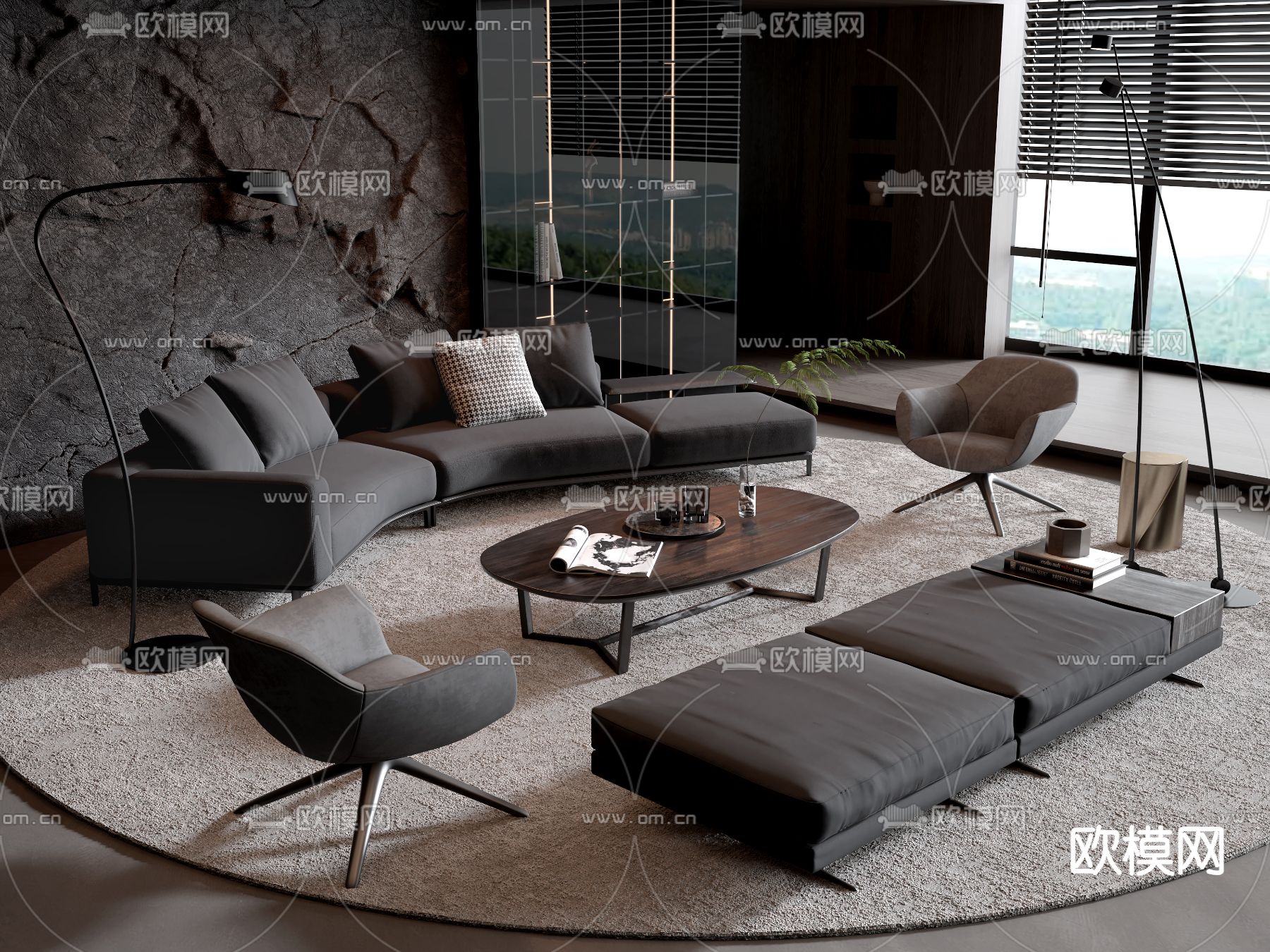 Poliform 组合沙发3d模型下载