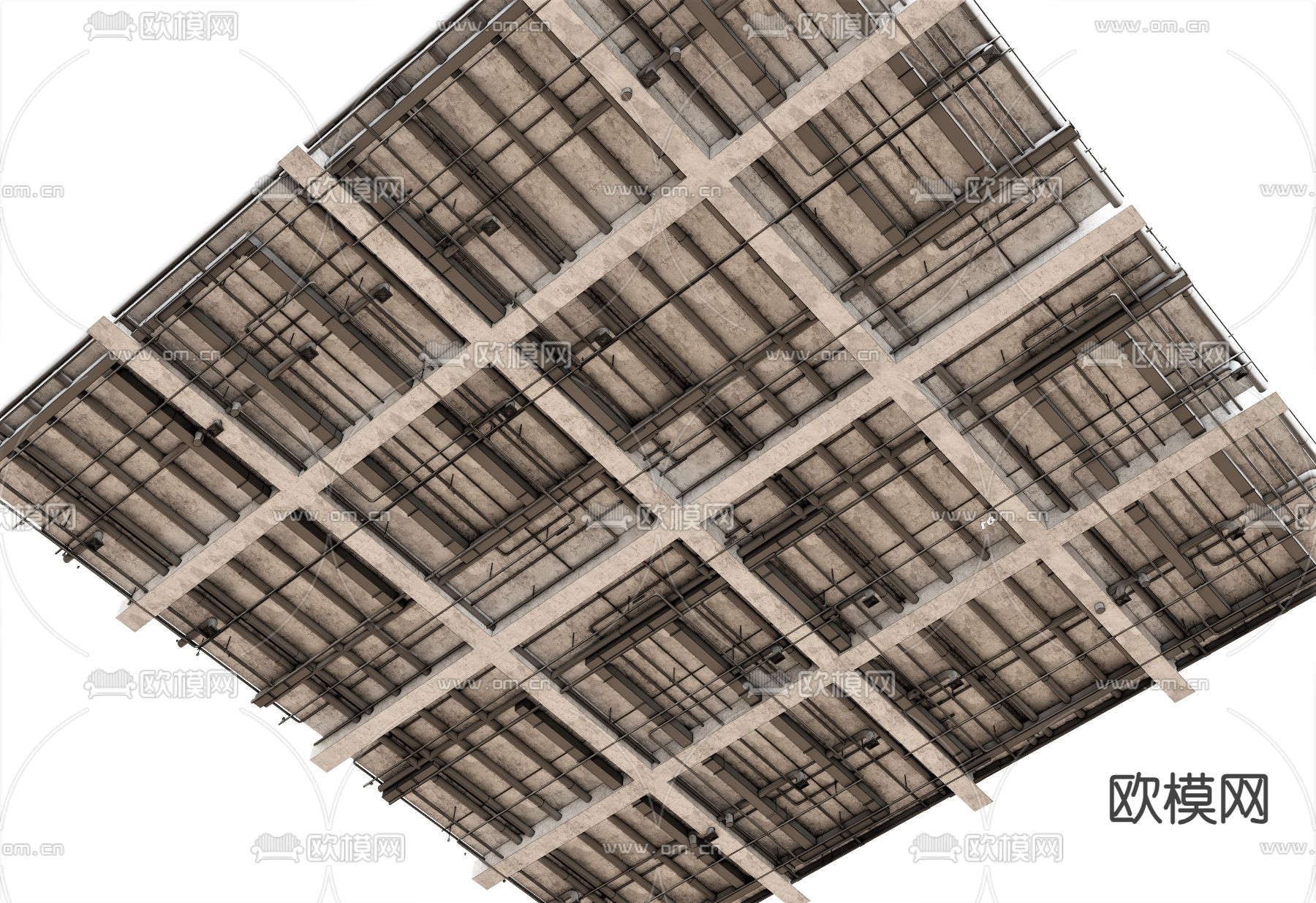 吊顶  空调管道su模型下载（渲染图1）