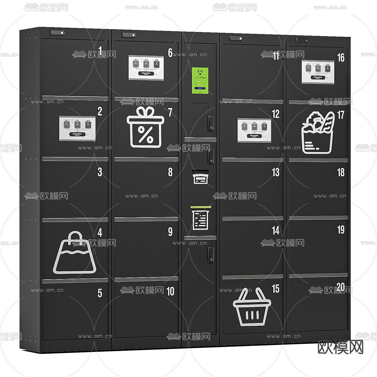 行李寄存处 储物柜3d模型下载