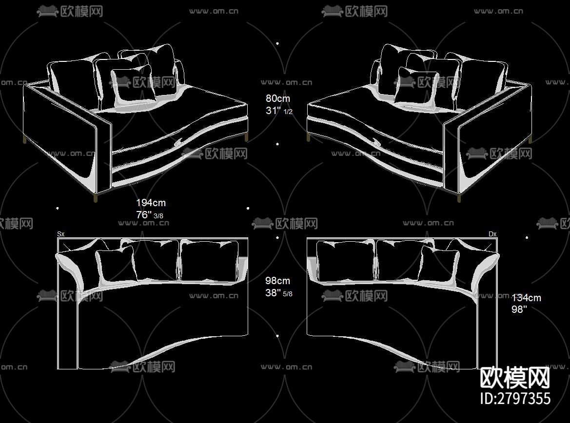 家具三视cad大样图下载（渲染图10）