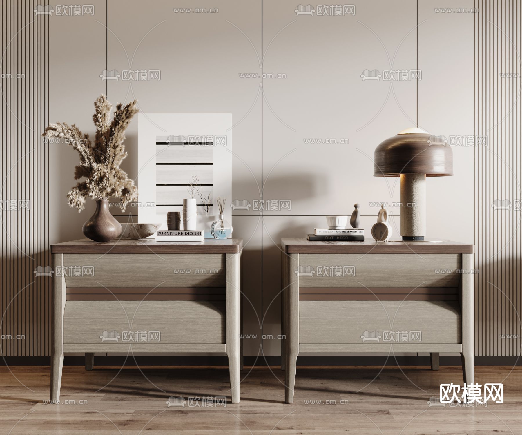 北欧床头柜3d模型下载