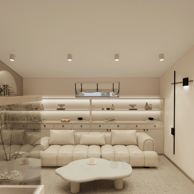  侘寂风娱乐室su模型 