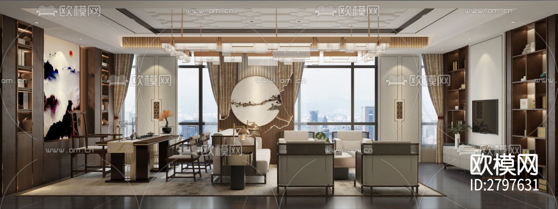 鼎诚水务综合服务中心土建及装饰工程cad施工图下载（渲染图2）