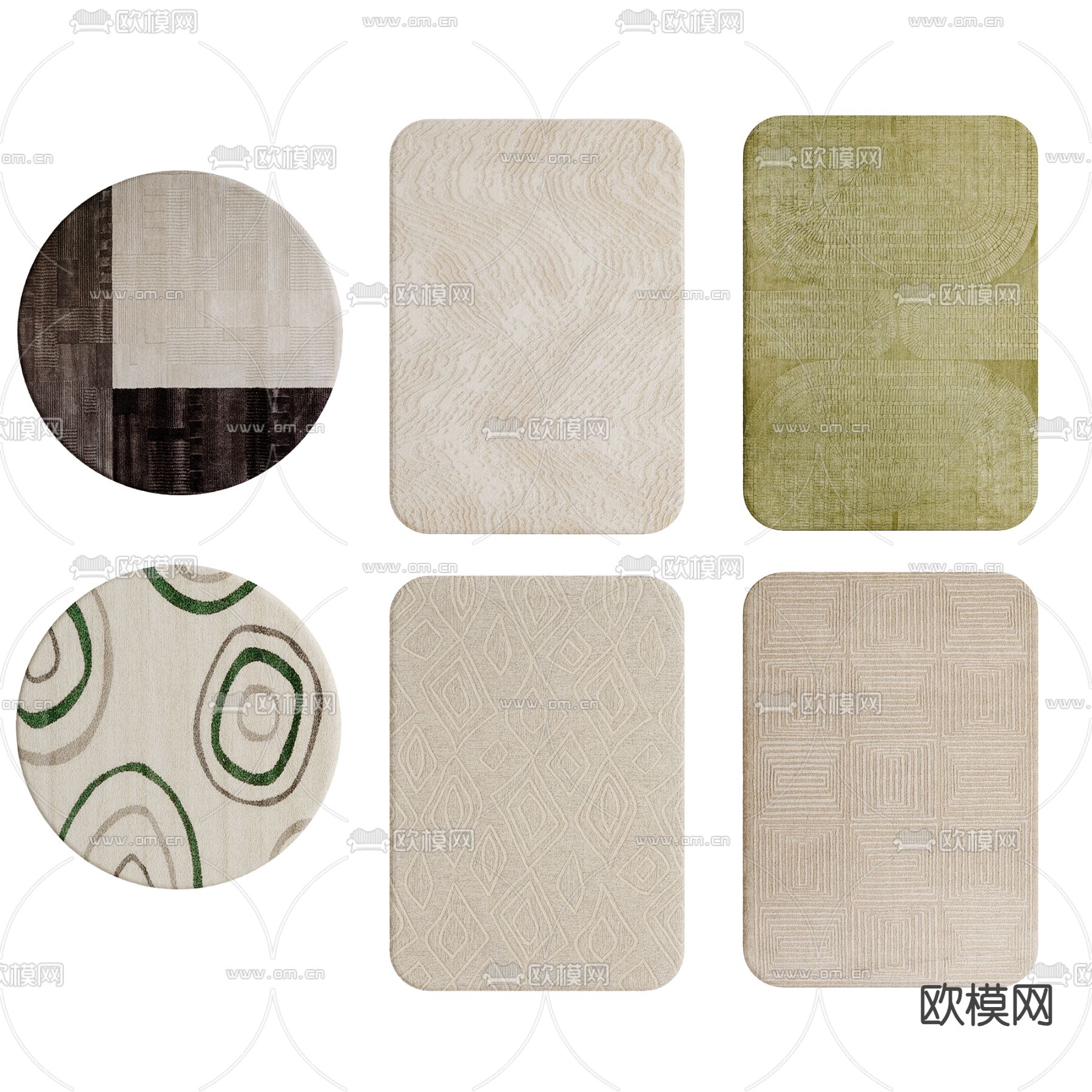 现代地毯su模型下载（渲染图1）