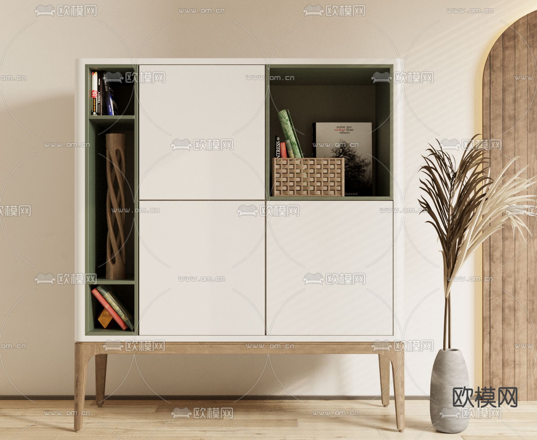 现代装饰柜 玄关柜su模型下载（渲染图1）