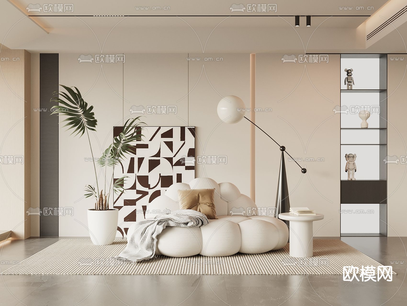 异形沙发 云朵沙发3d模型下载