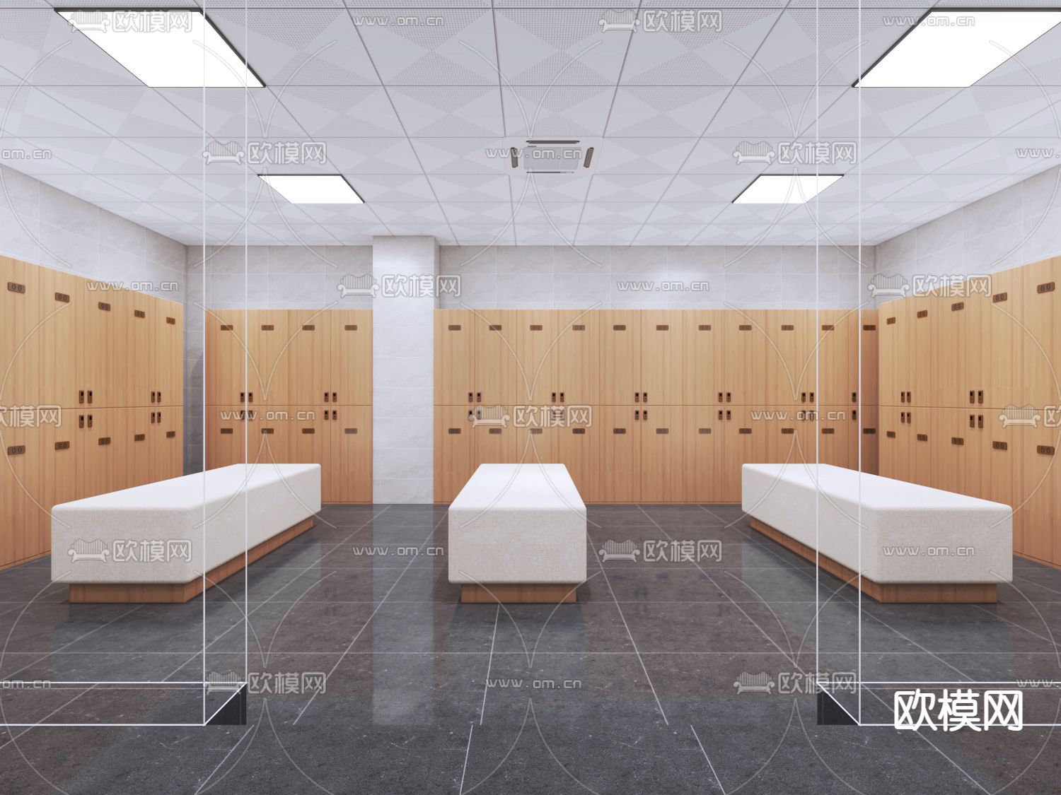 澡堂 公共浴室3d模型下载（渲染图2）