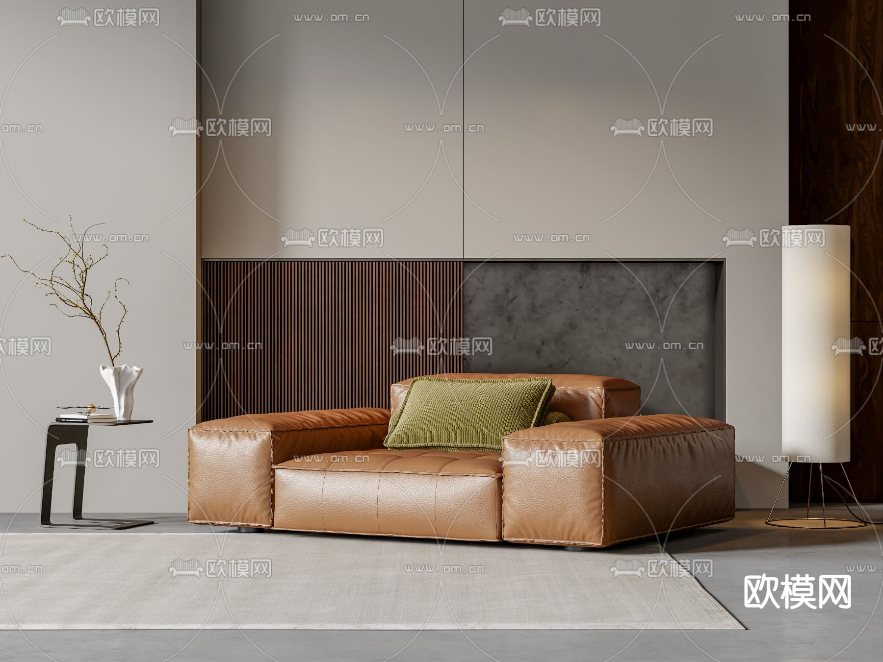 皮革沙发 单人沙发3d模型下载