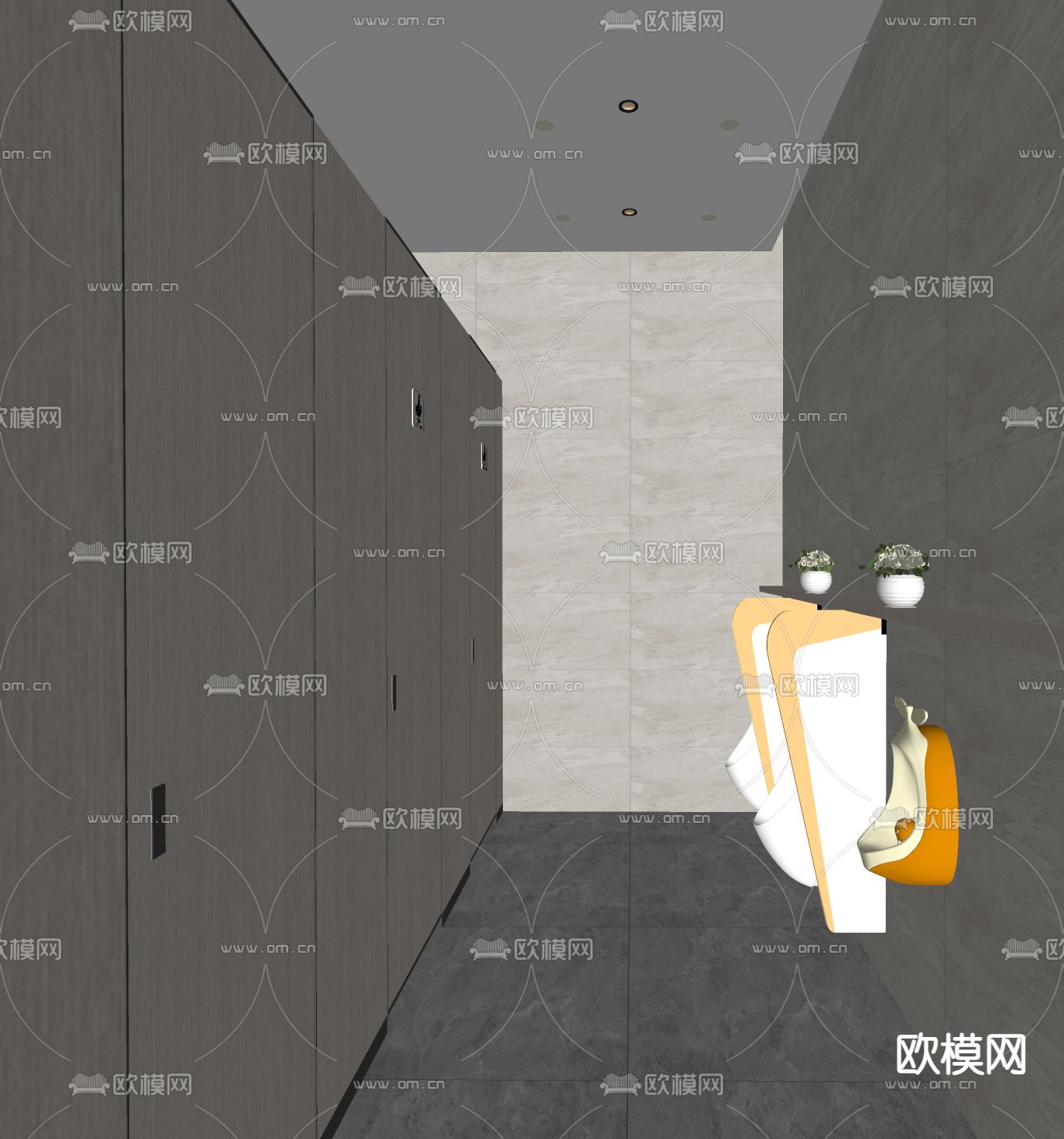 无障碍卫生间su模型下载（渲染图2）