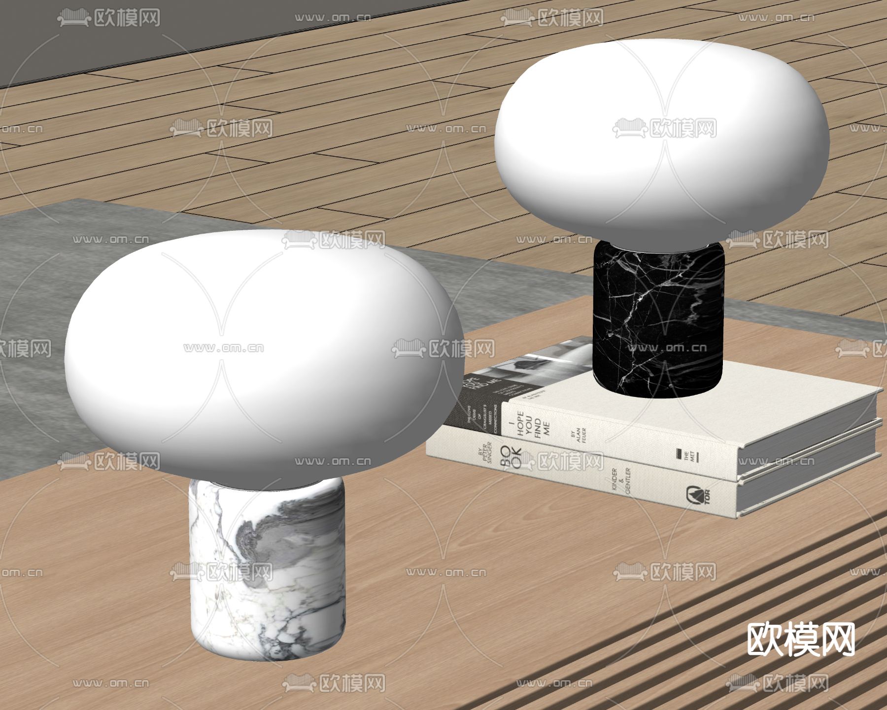 轻奢台灯su模型下载（渲染图2）