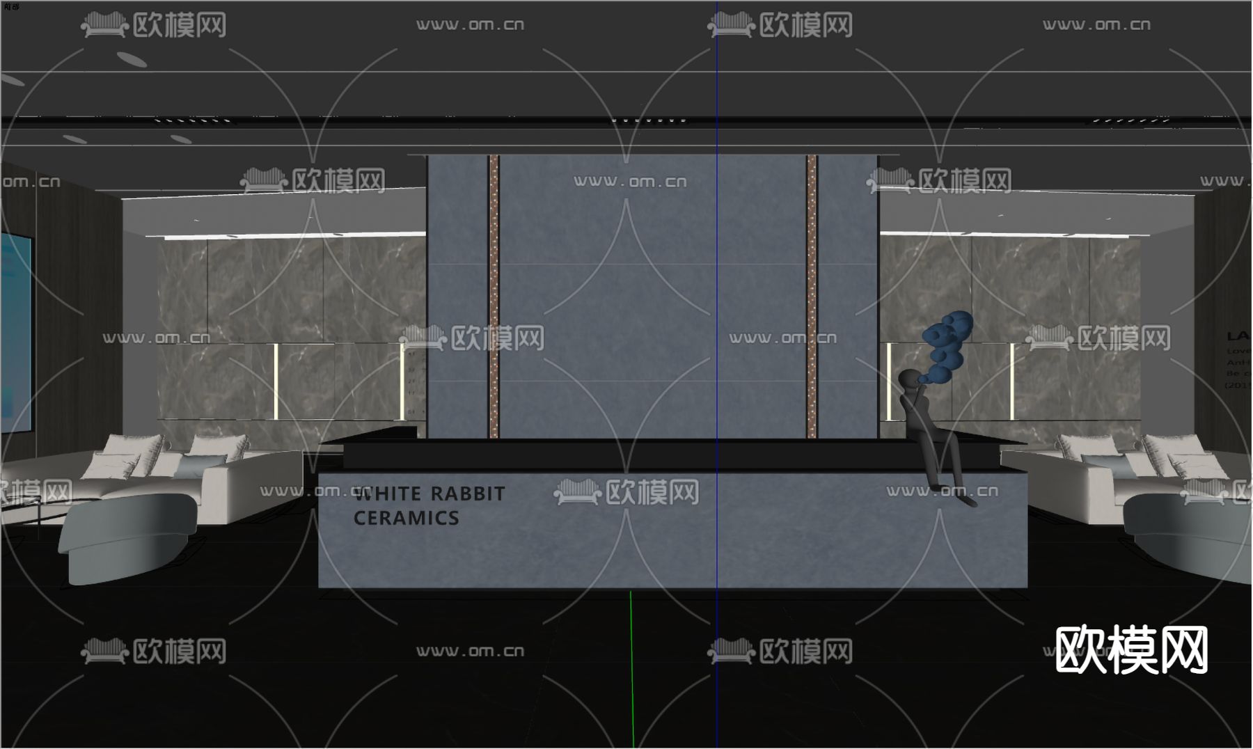 轻奢酒店大堂su模型下载（渲染图2）