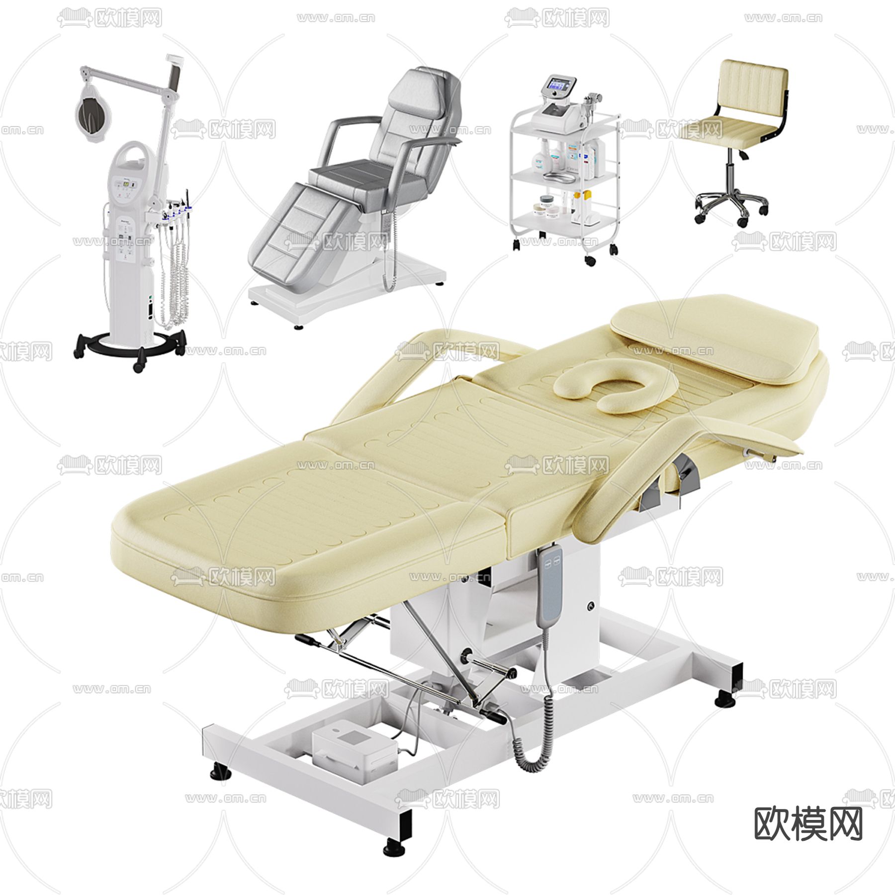 牙医床 牙科手术床3d模型下载（渲染图1）