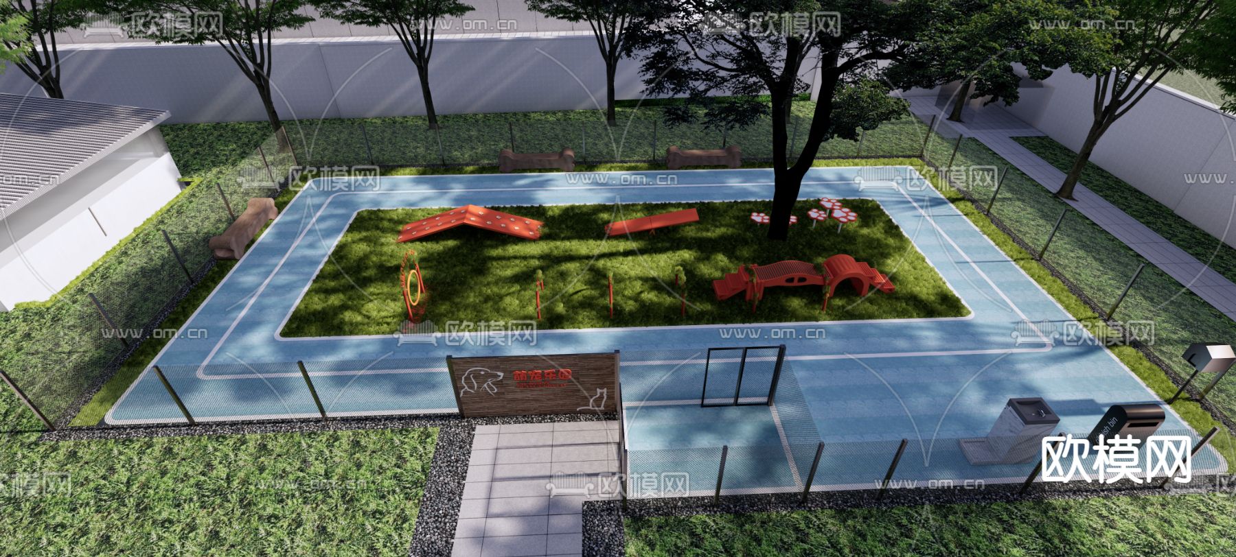 萌宠乐园 宠物乐园su模型下载（渲染图4）