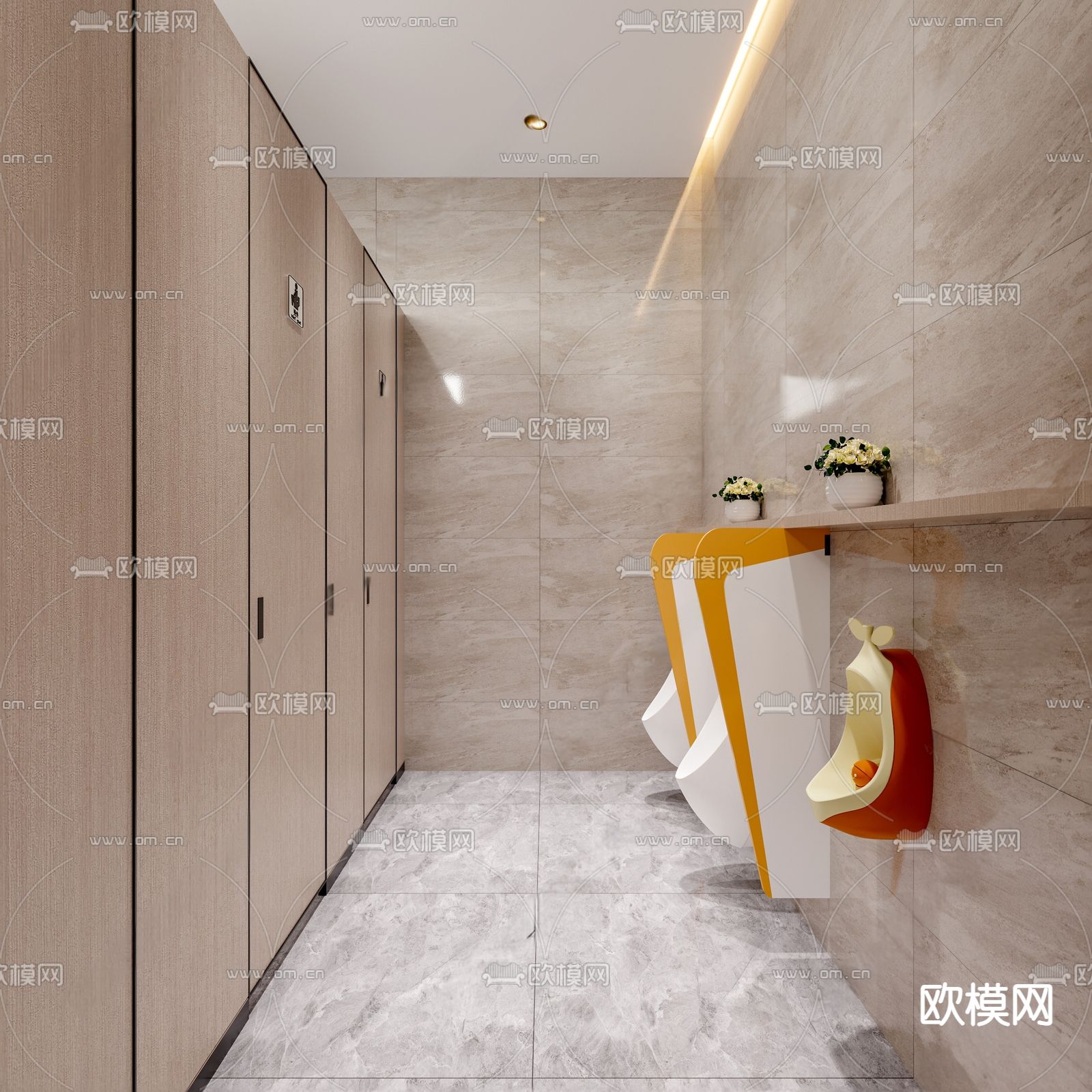 无障碍卫生间su模型下载（渲染图4）