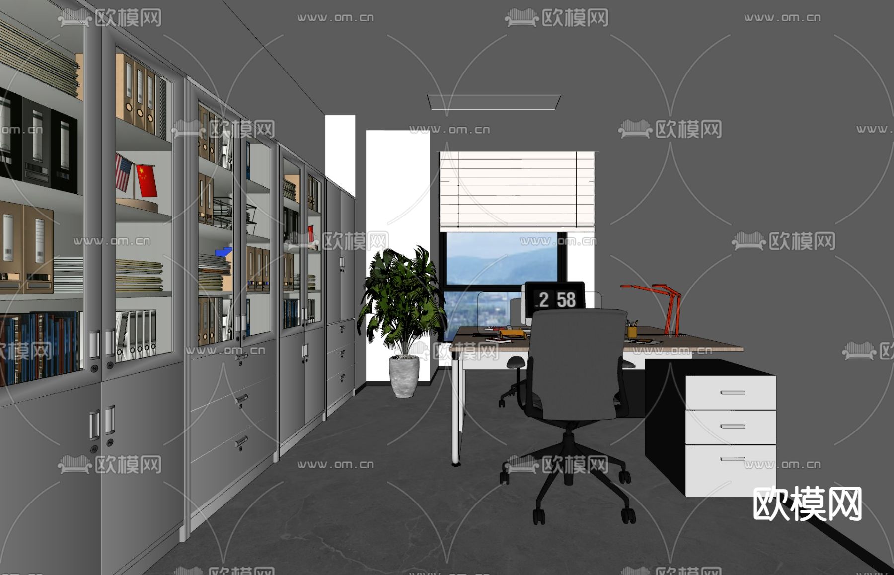 办公室su模型下载（渲染图2）