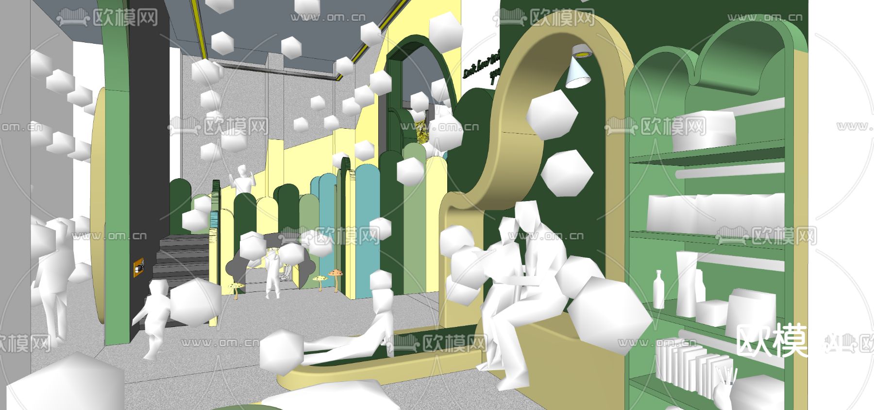 儿童娱乐区su模型下载（渲染图4）