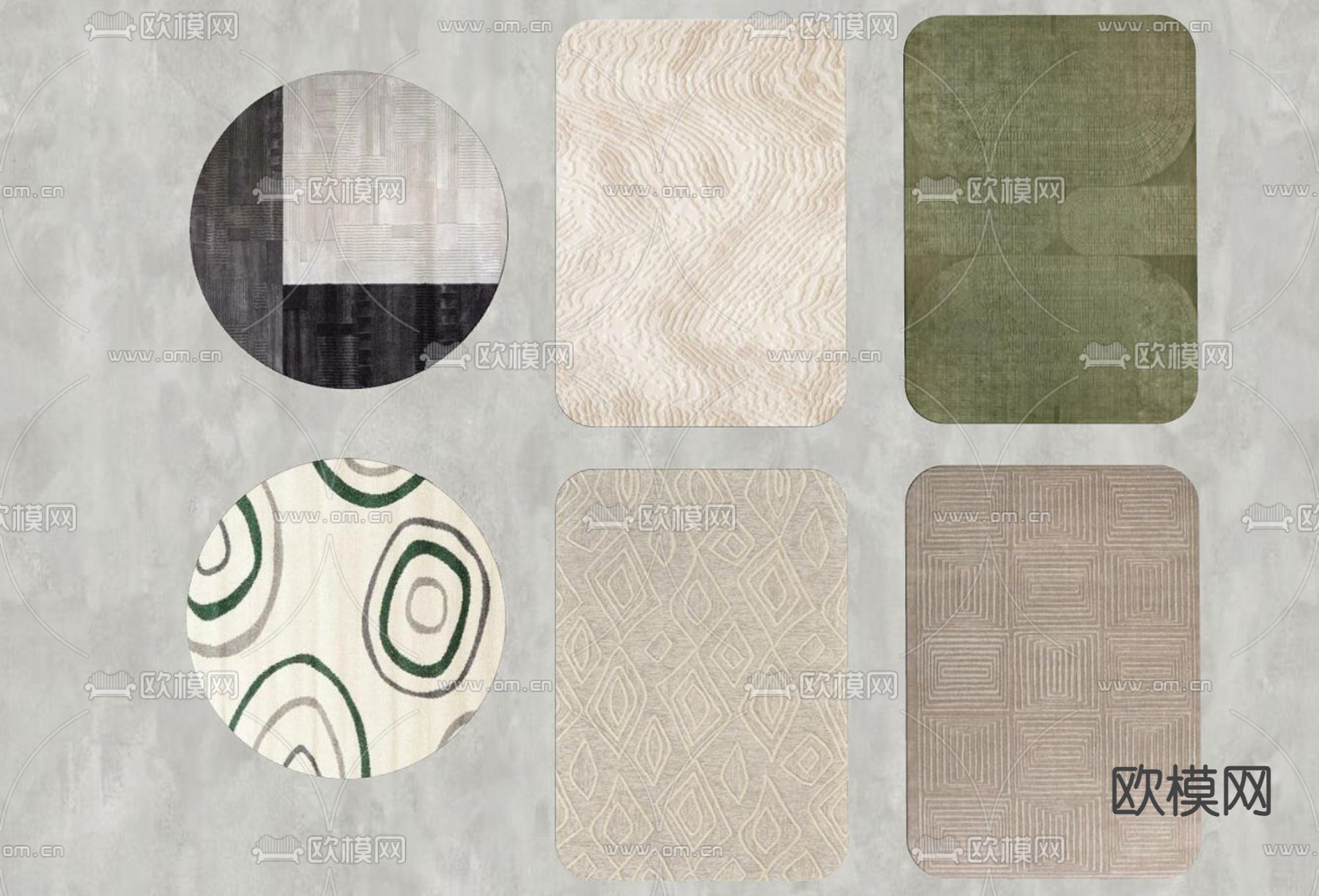 现代地毯su模型下载（渲染图2）