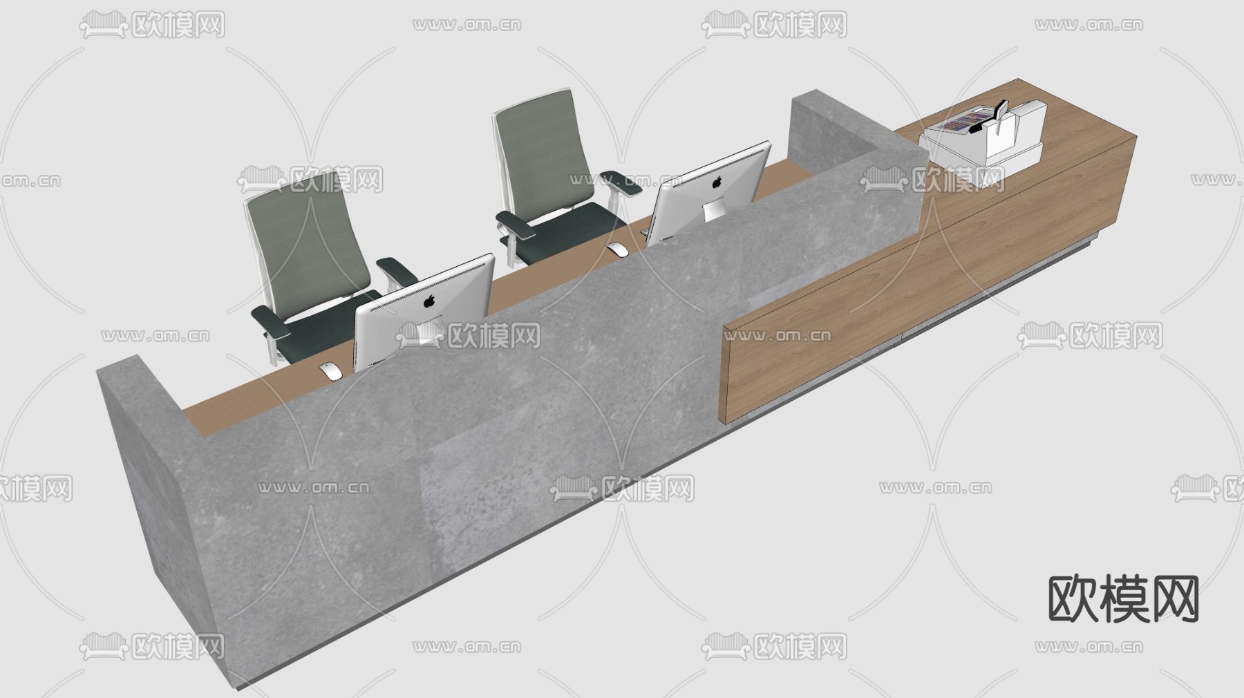 前台 接待台su模型下载（渲染图2）