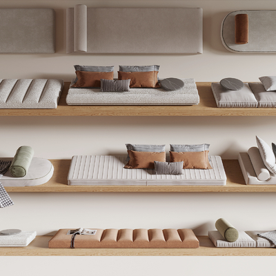  飘窗坐垫 沙发坐垫 抱枕su模型 