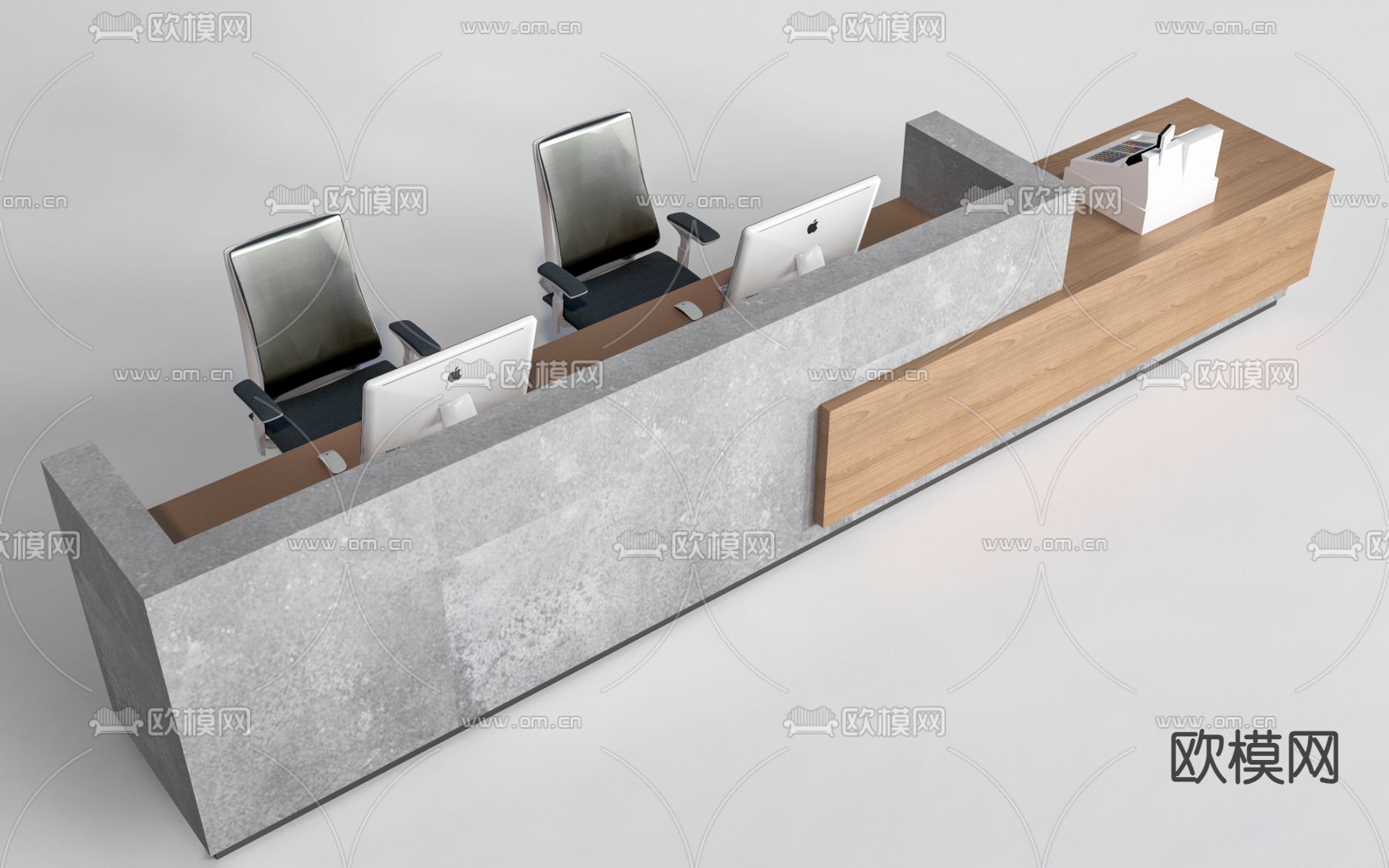 前台 接待台su模型下载（渲染图1）
