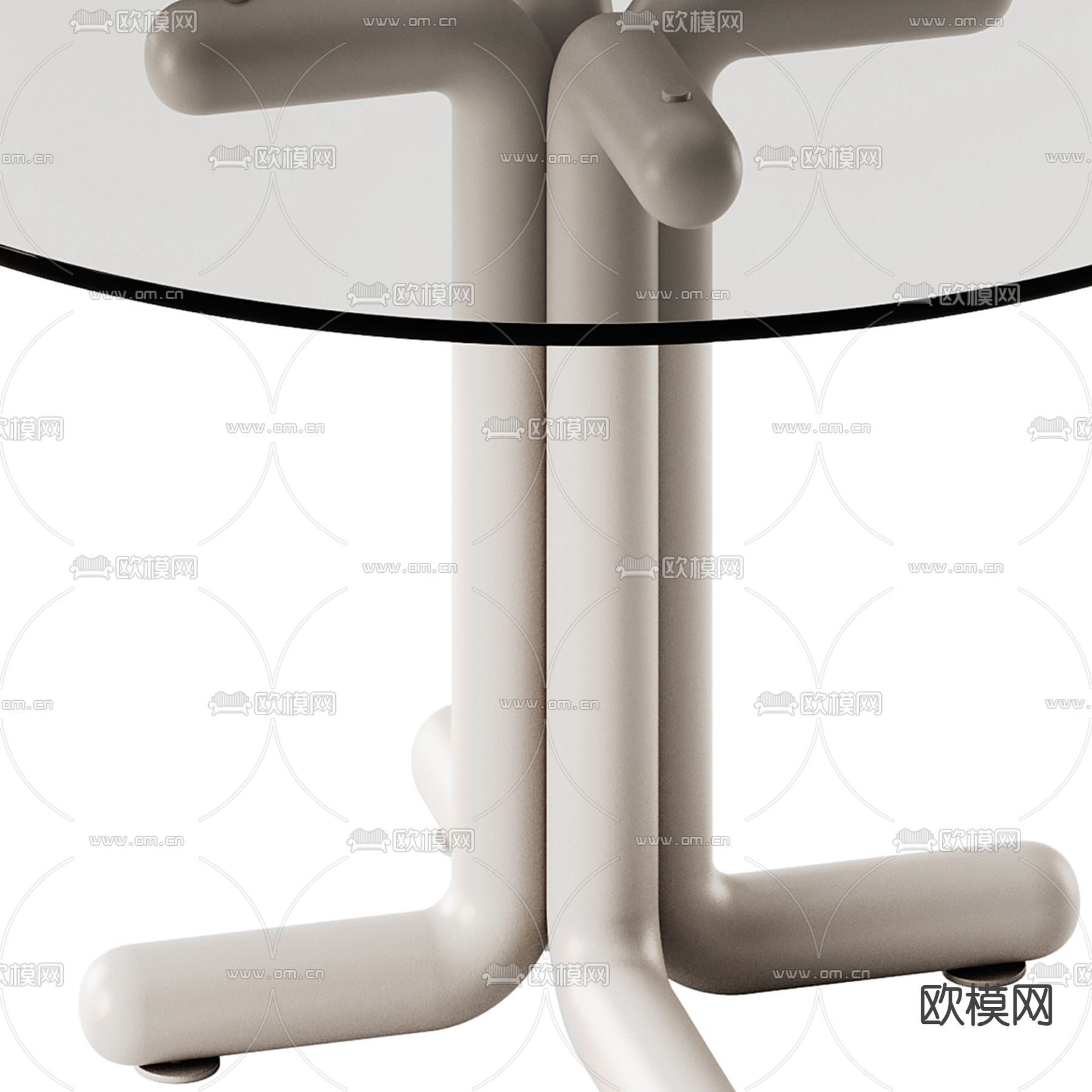 Poliform 玻璃餐桌 圆餐桌3d模型下载（渲染图2）