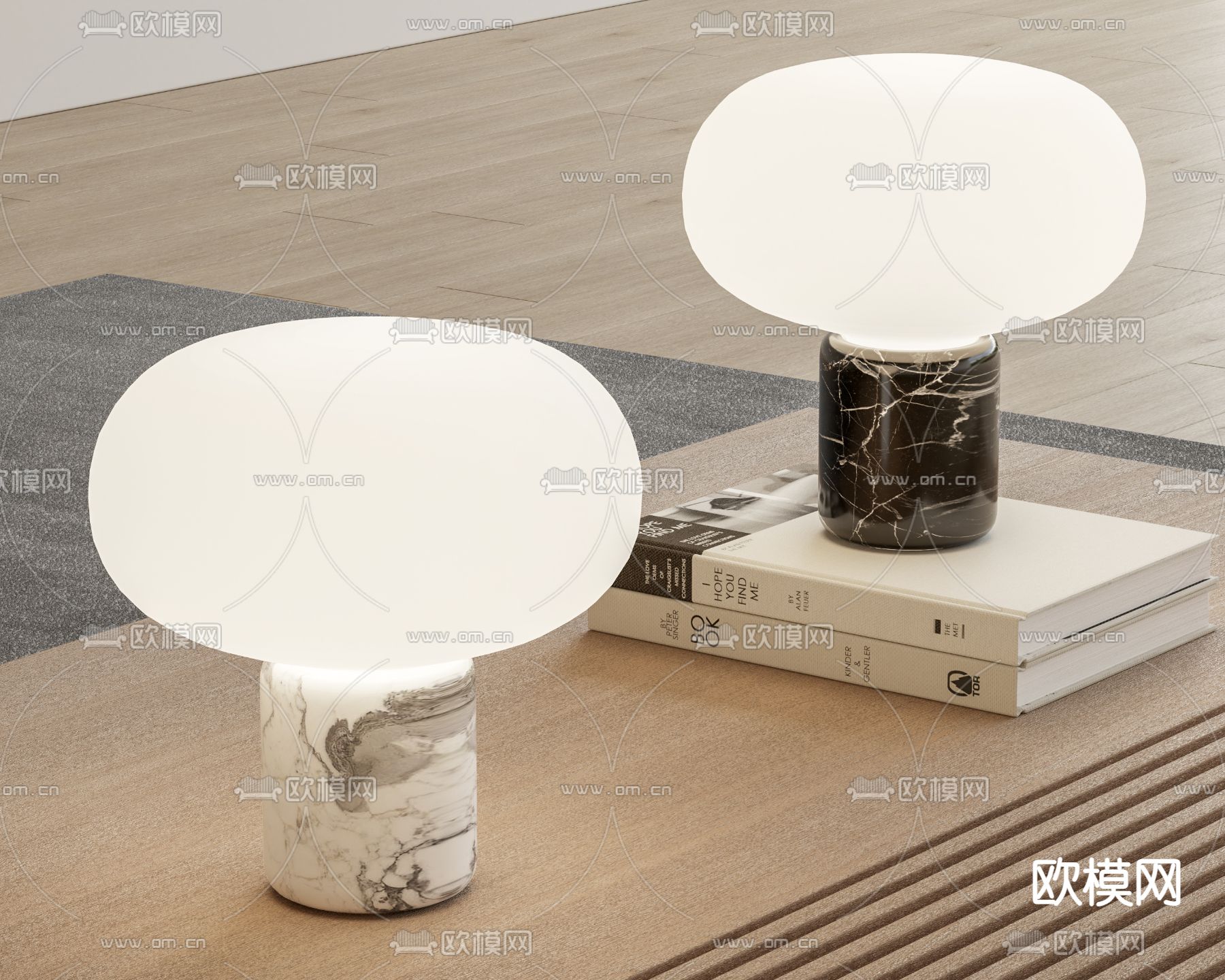 轻奢台灯su模型下载（渲染图1）