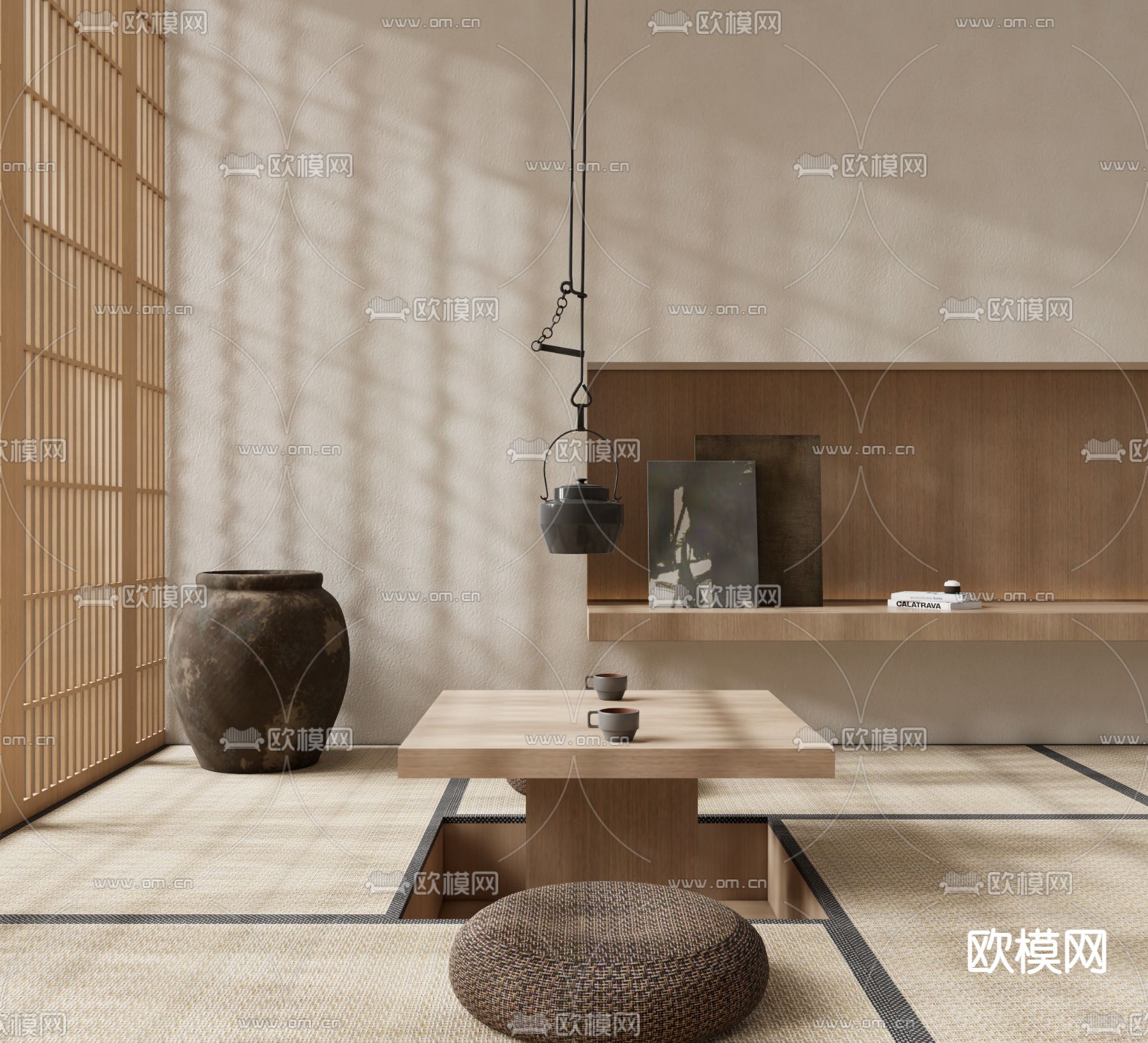榻榻米茶桌3d模型下载