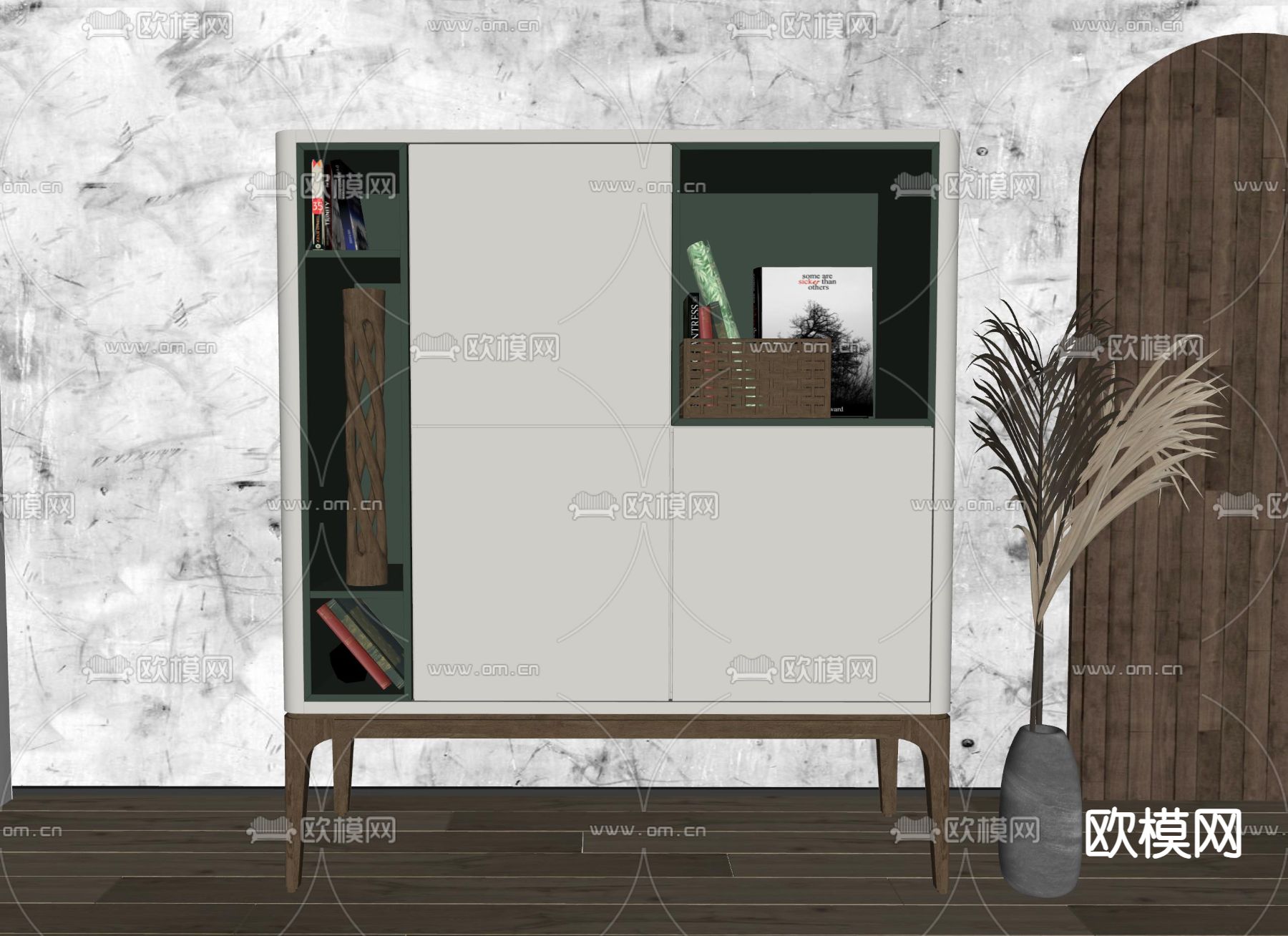 现代装饰柜 玄关柜su模型下载（渲染图2）