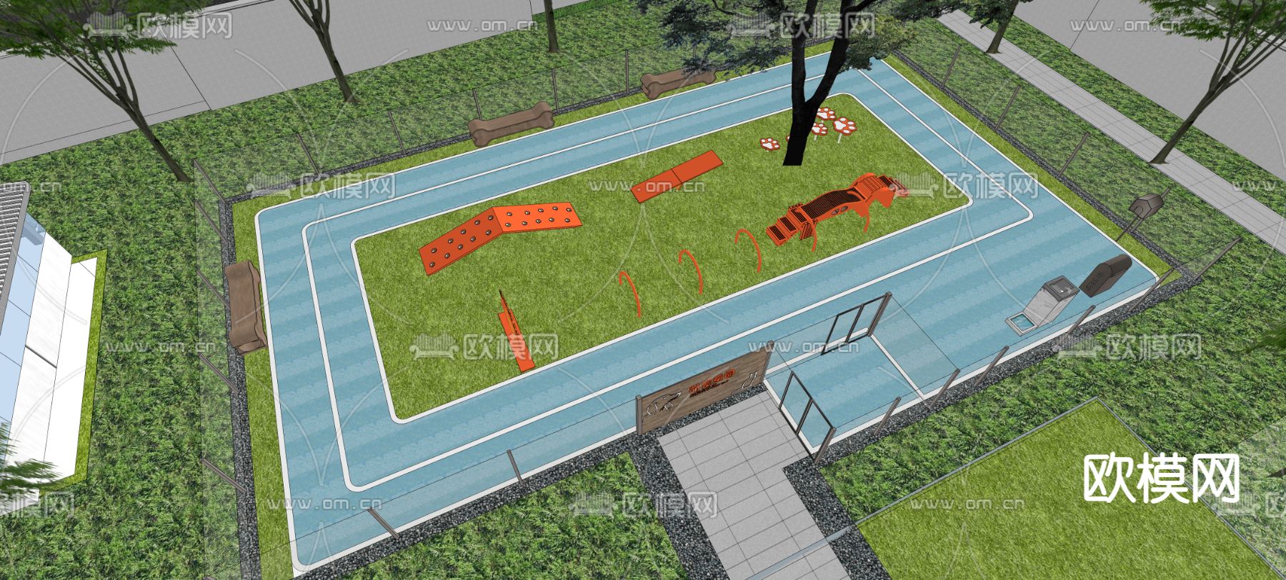 萌宠乐园 宠物乐园su模型下载（渲染图2）