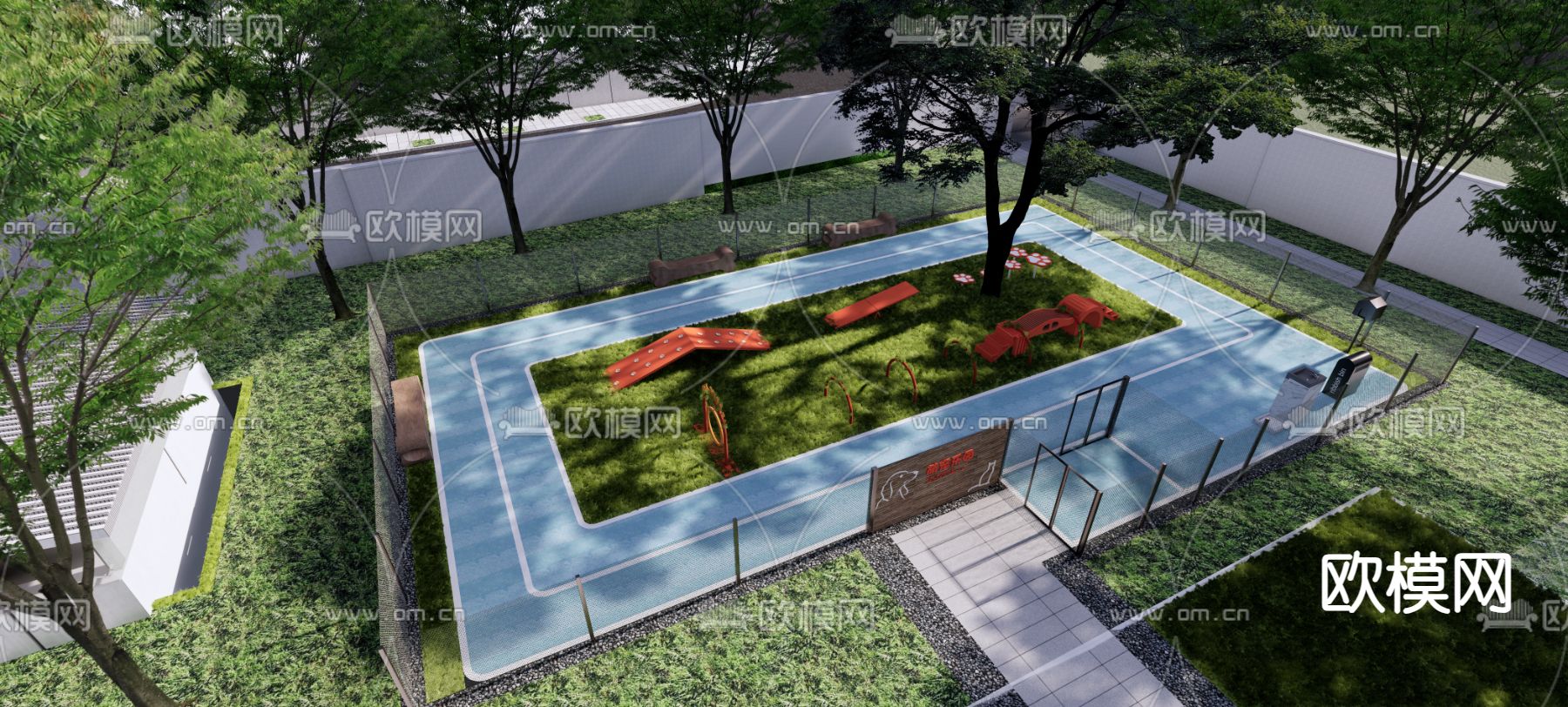 萌宠乐园 宠物乐园su模型下载（渲染图3）