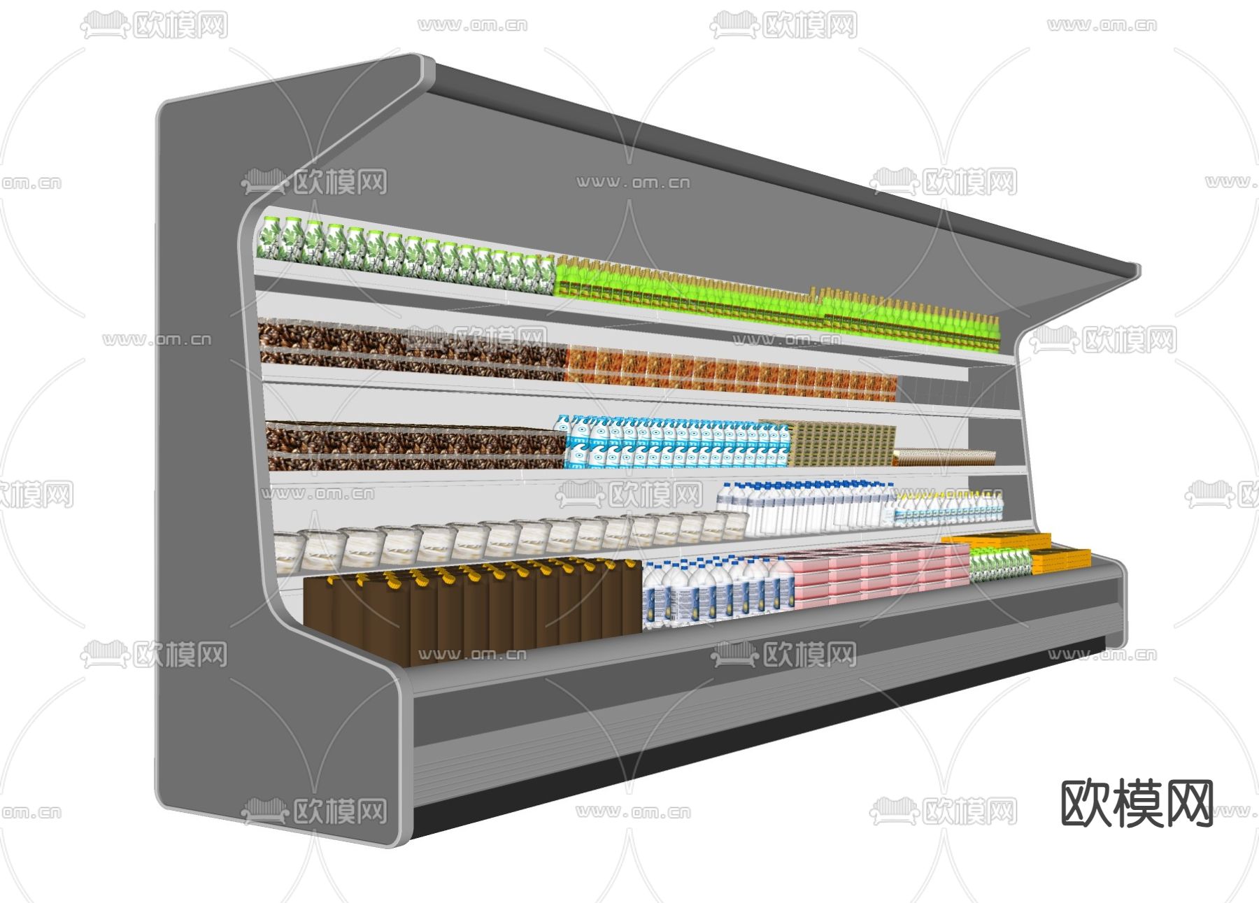 冰柜 冷藏柜 冷饮柜su模型下载（渲染图2）