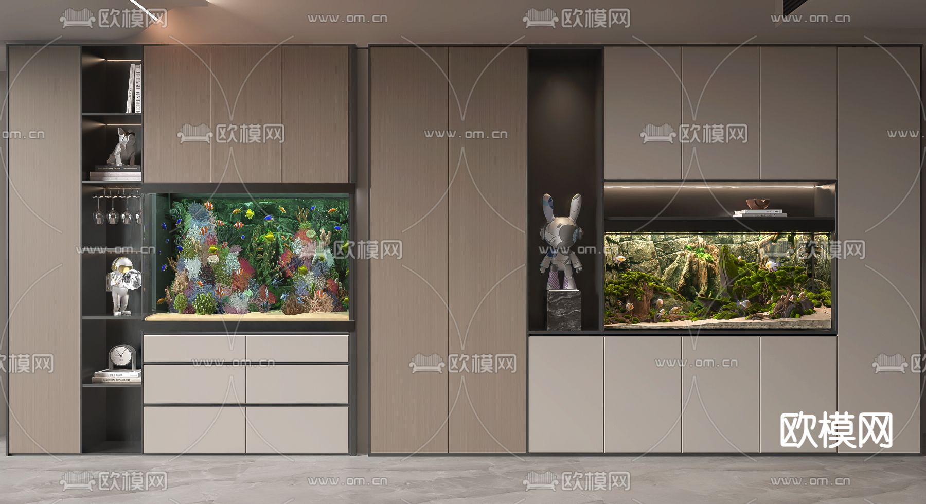 鱼缸 水族3d模型下载