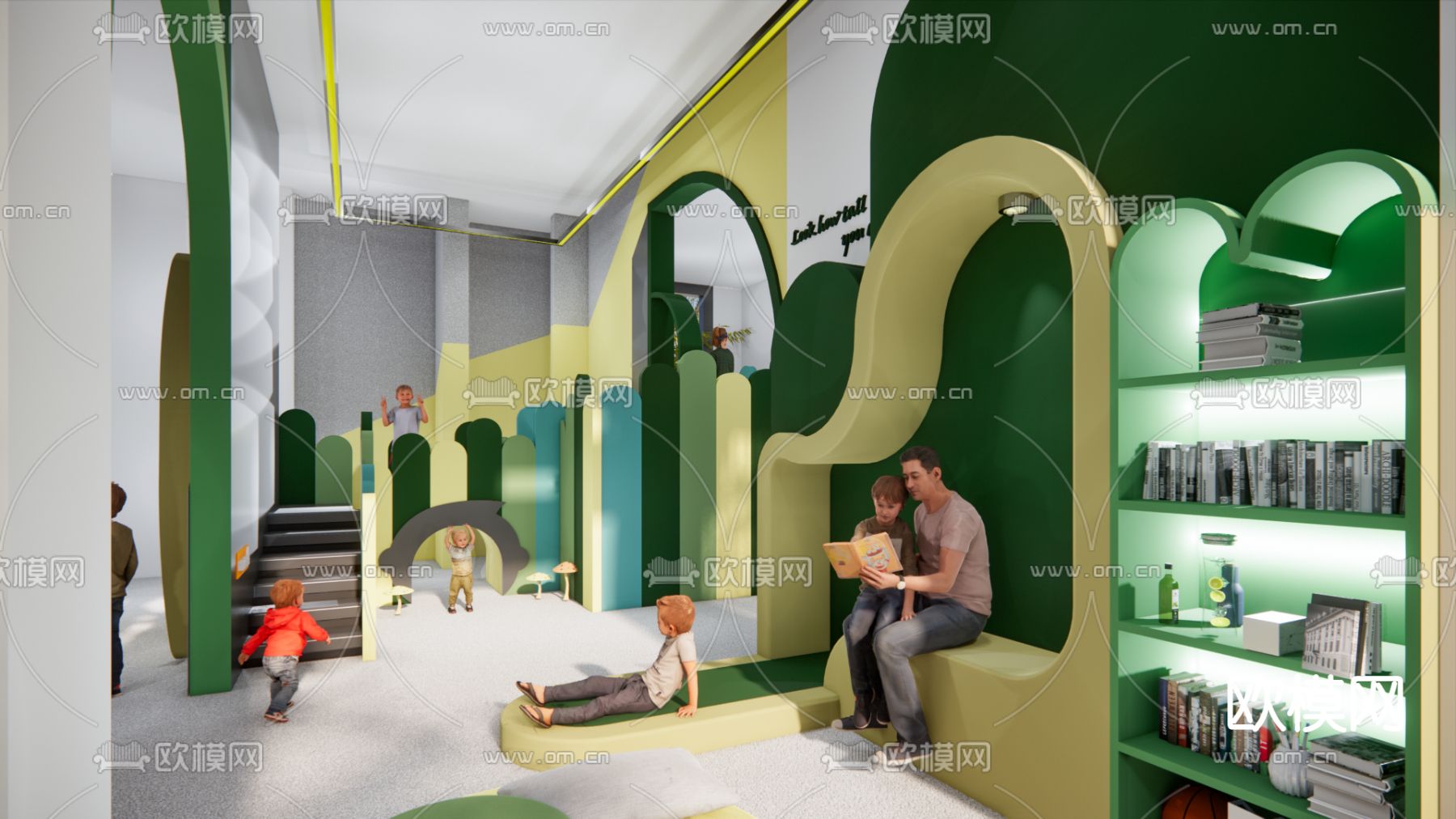 儿童娱乐区su模型下载（渲染图2）
