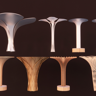 现代异形柱子su模型