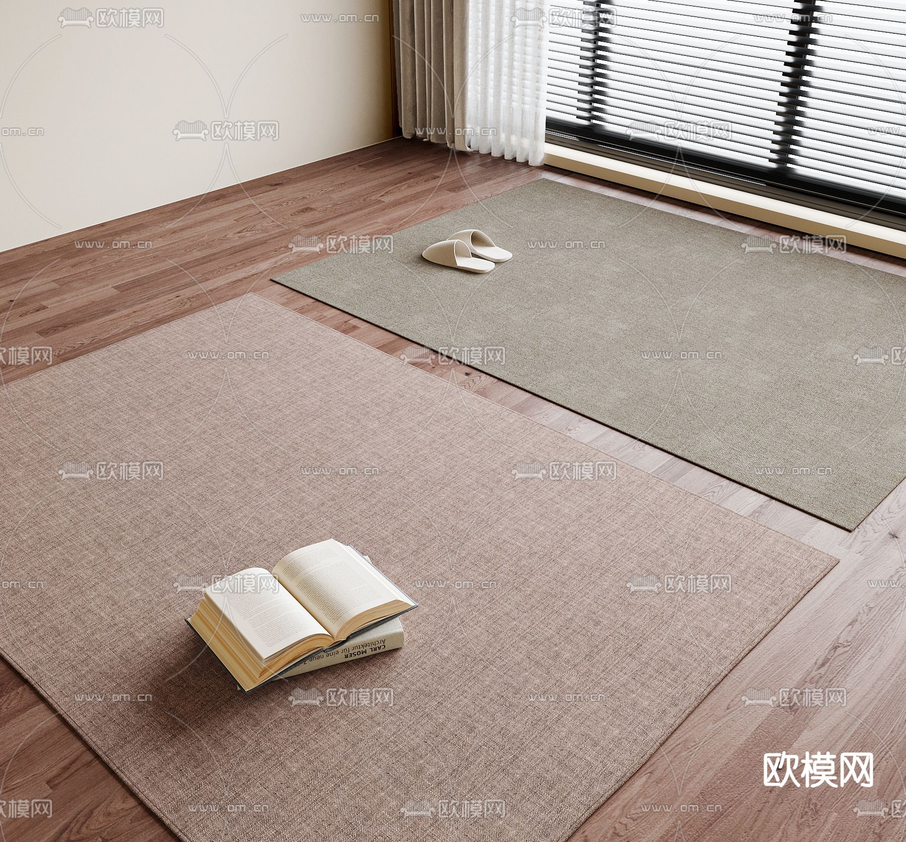 现代地毯su模型下载（渲染图1）