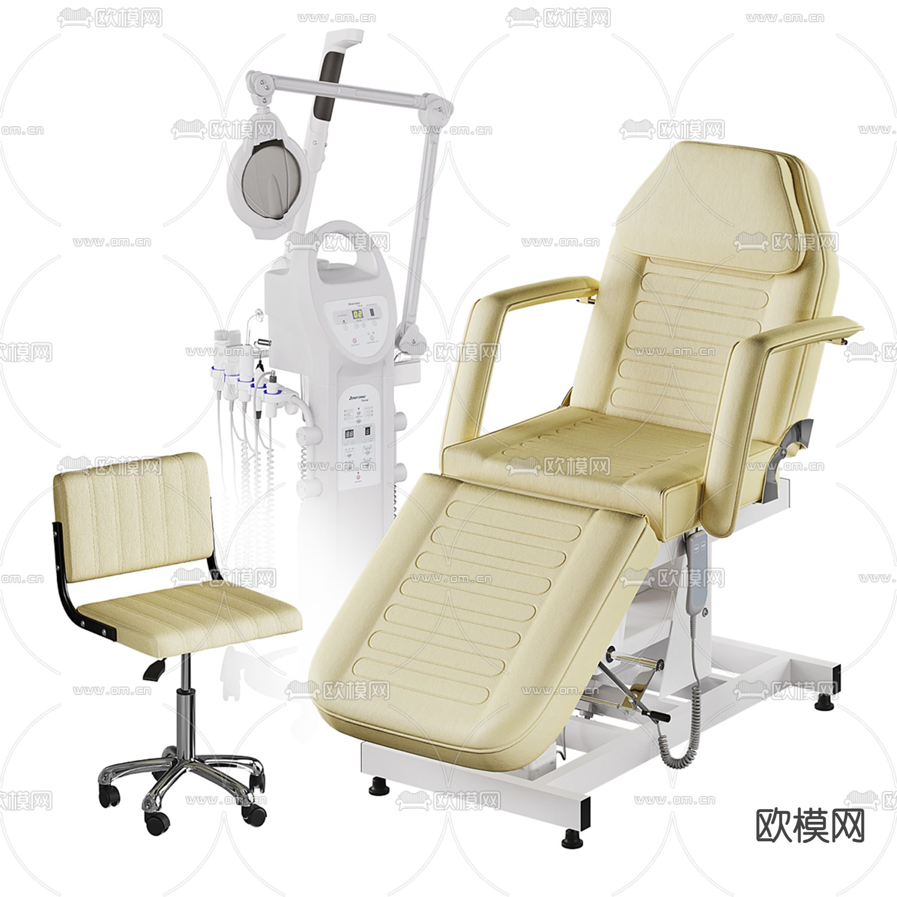 牙医床 牙科手术床3d模型下载（渲染图3）