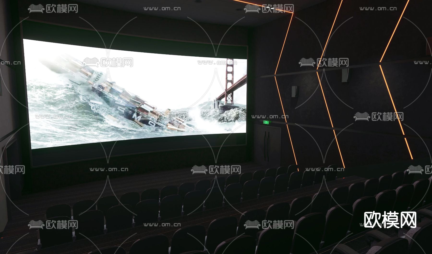 电影院 影厅3d模型下载（渲染图3）