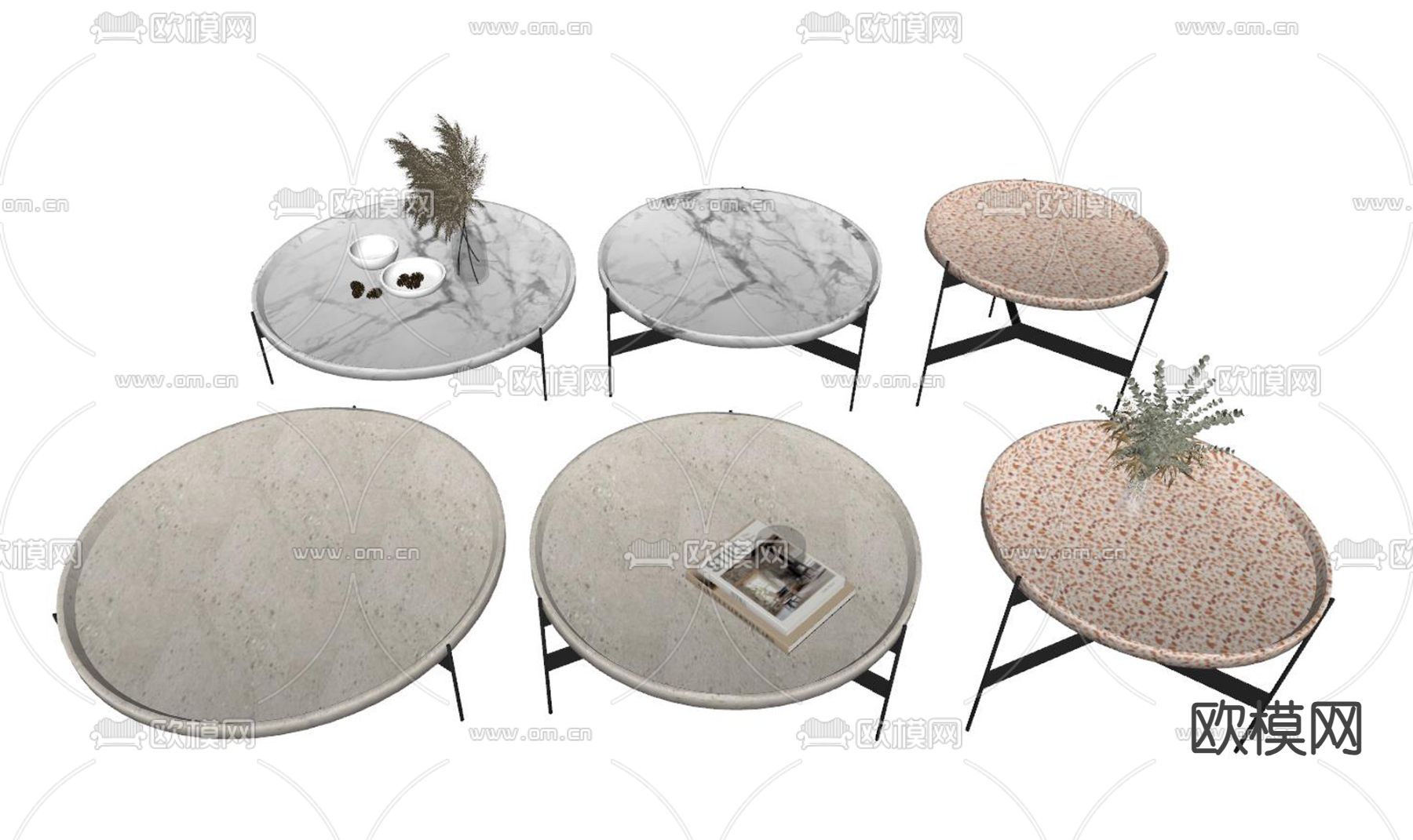 现代茶几su模型下载（渲染图2）