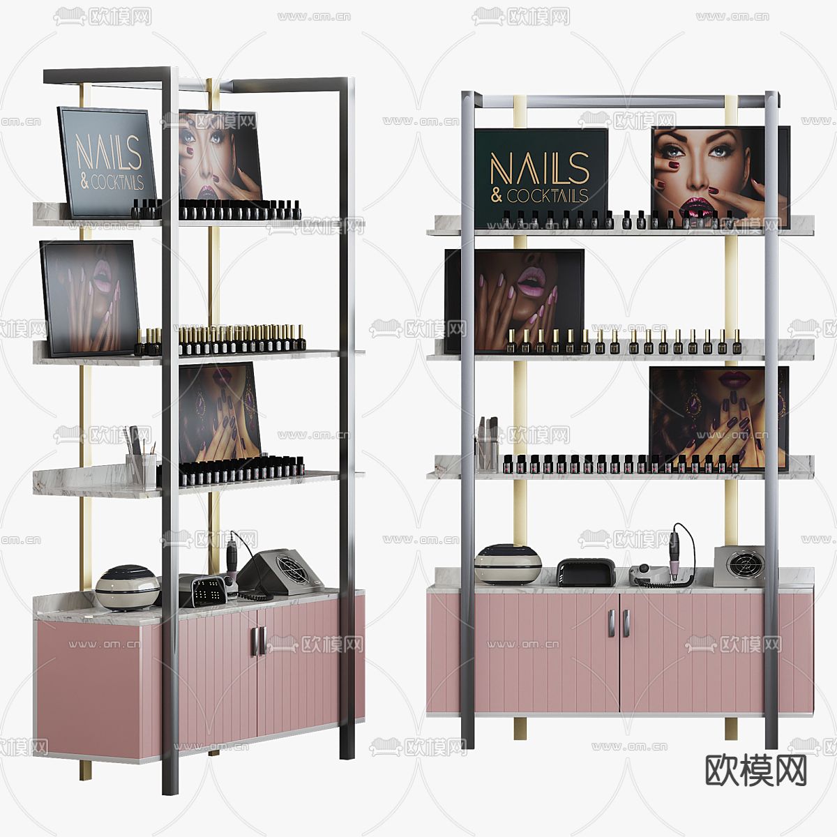 化妆品 货架 展架3d模型下载（渲染图2）