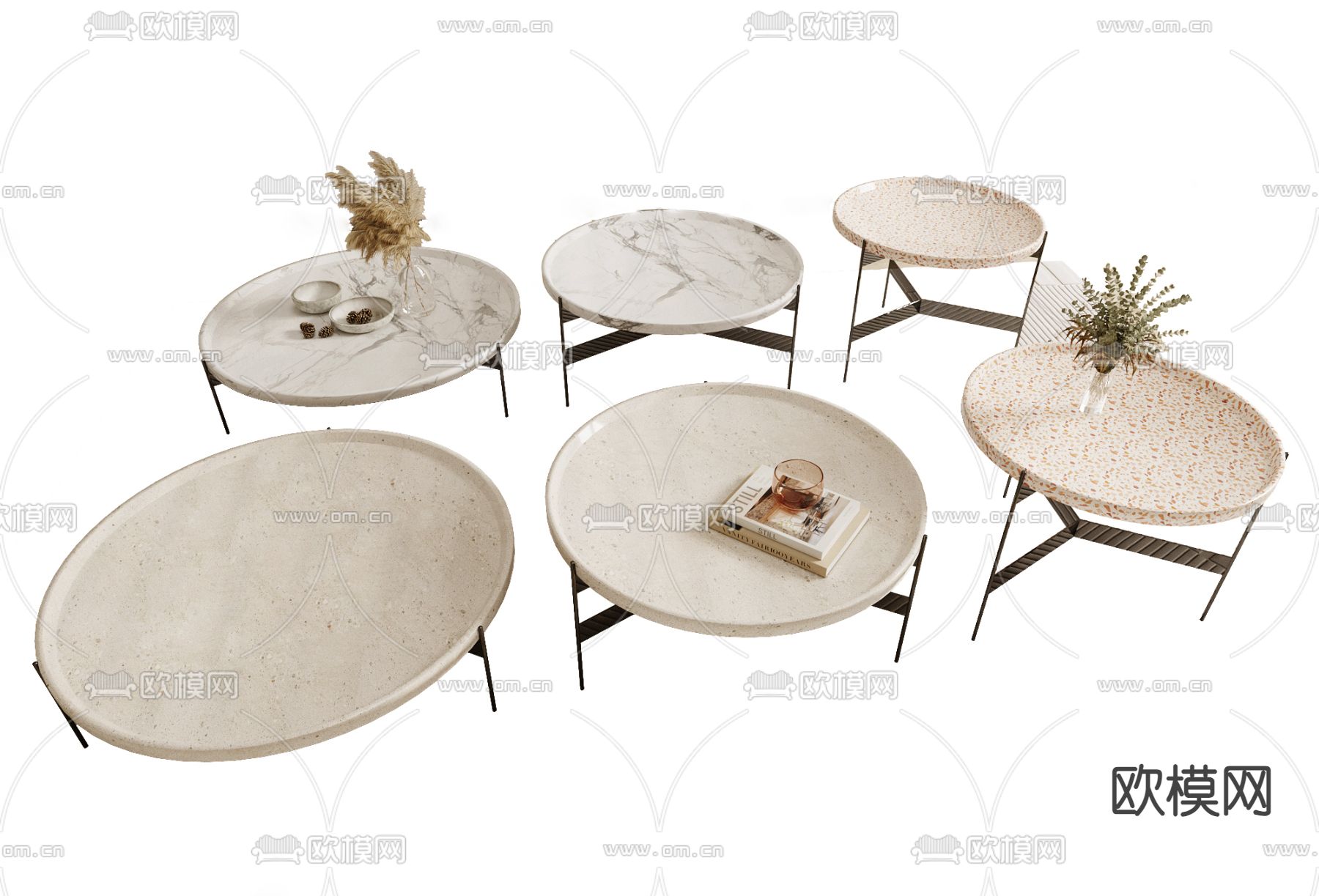 现代茶几su模型下载（渲染图1）