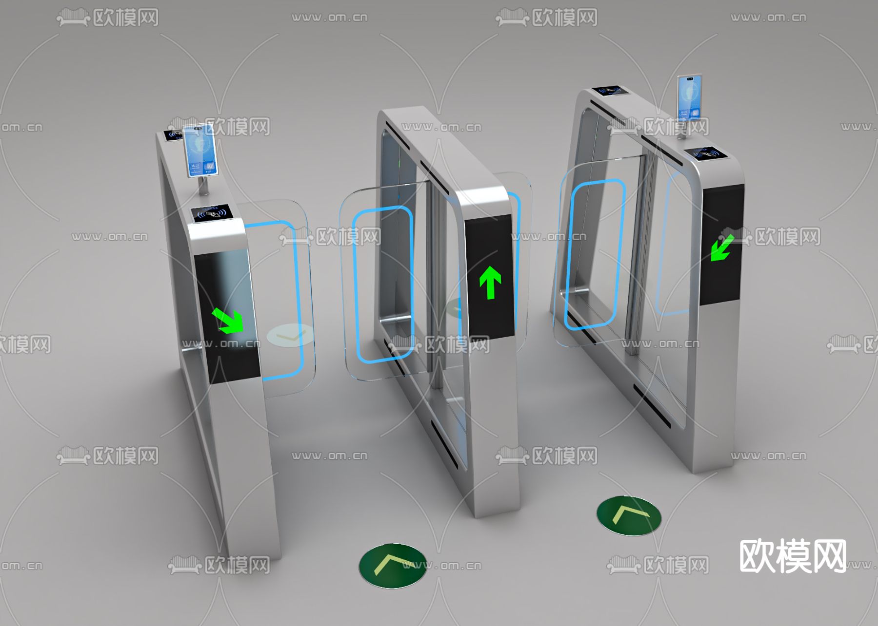 安检闸道 自动感应闸门3d模型下载